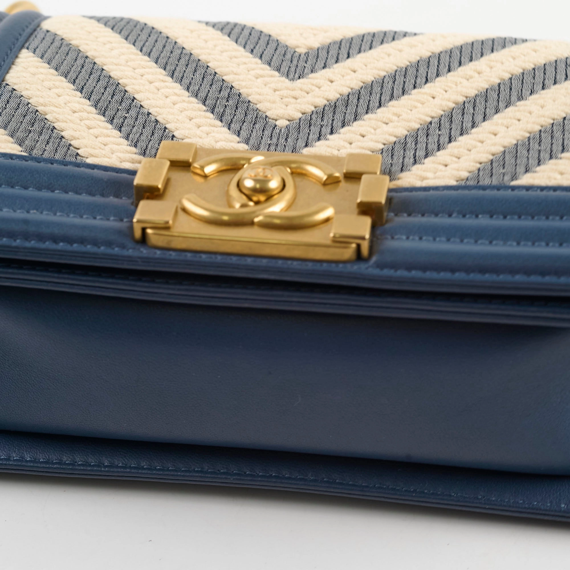 Chanel Boy Small Blue / Woven