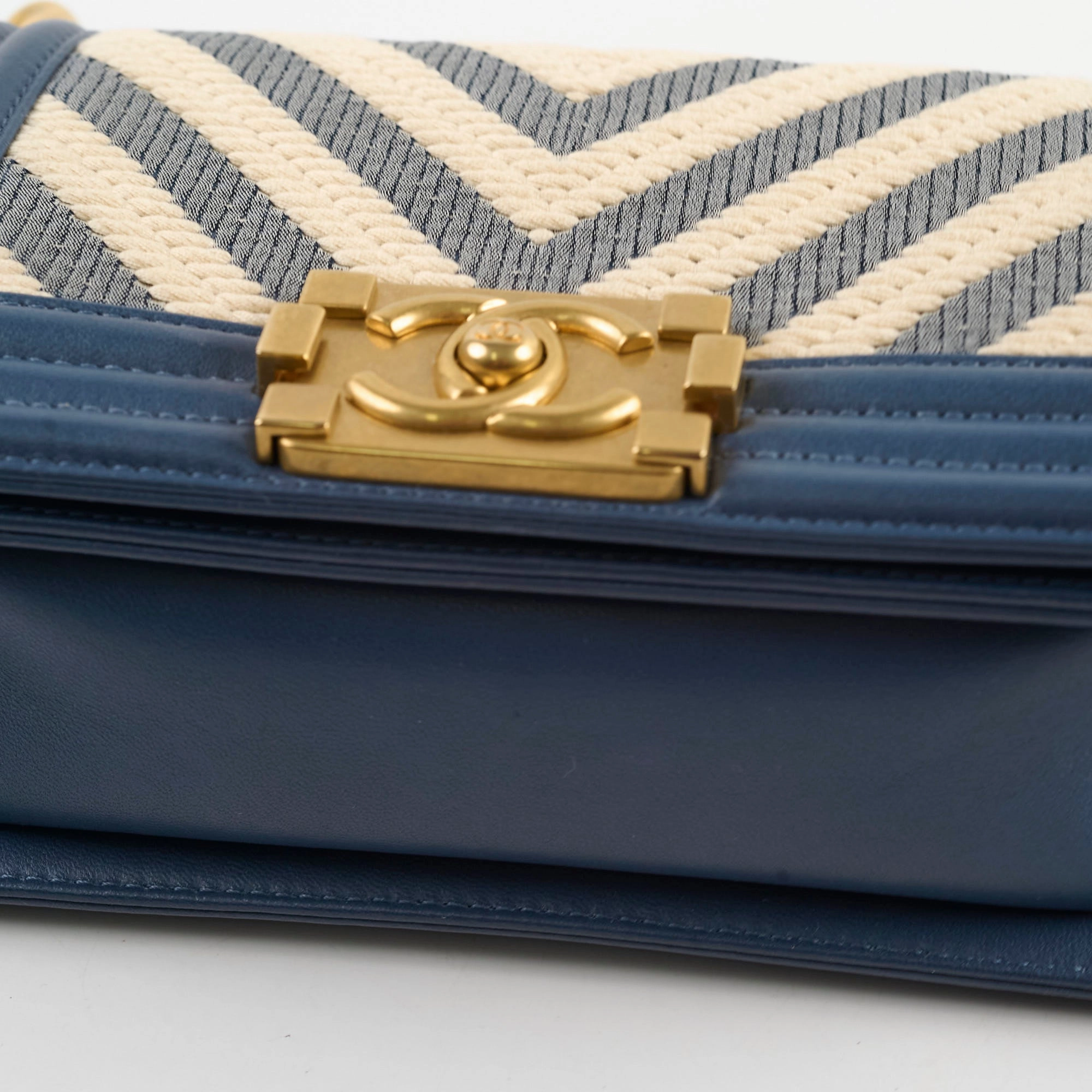 Chanel Boy Small Blue / Woven