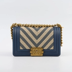Chanel Boy Small Blue / Woven