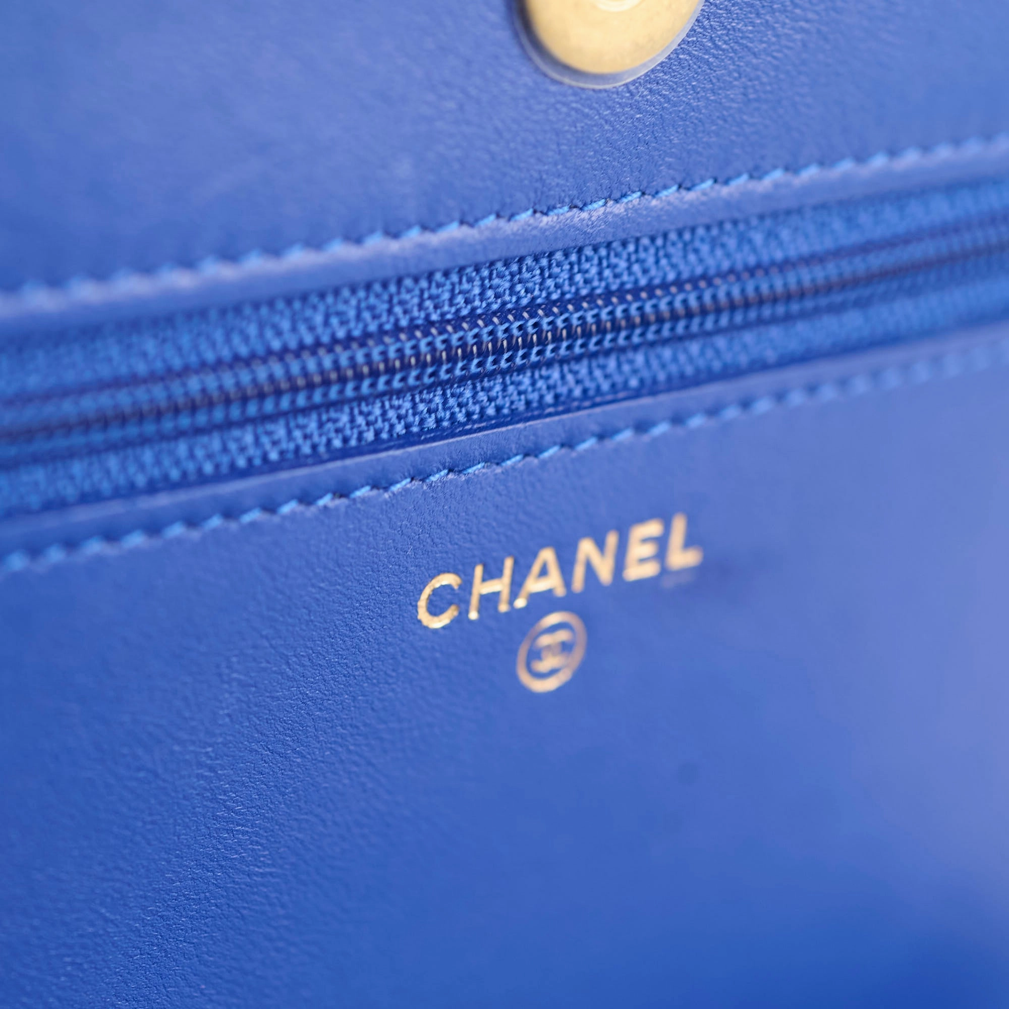 Chanel Boy Wallet on Chain Blue Lambksin