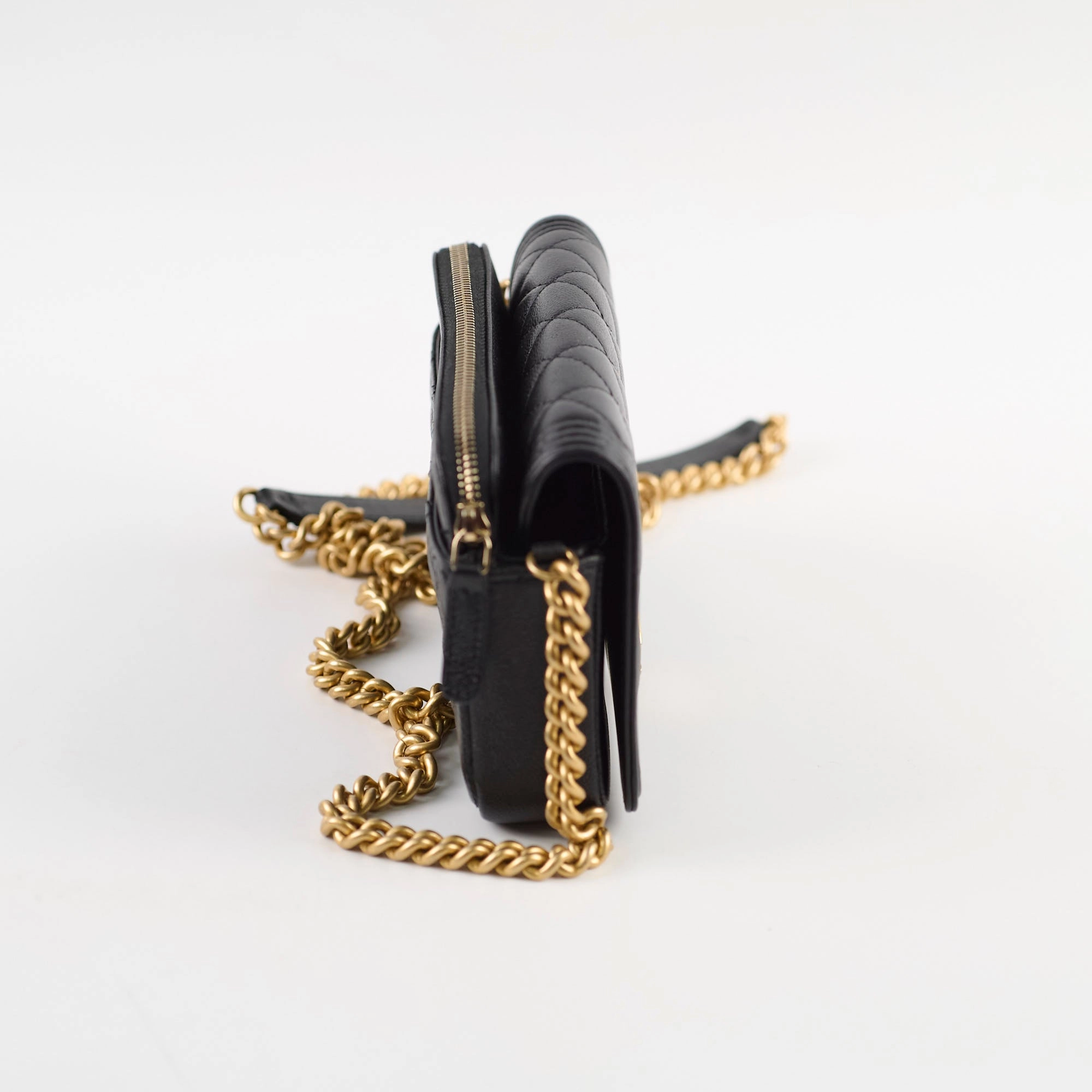 Chanel Boy Wallet On Chain WOC Caviar Black
