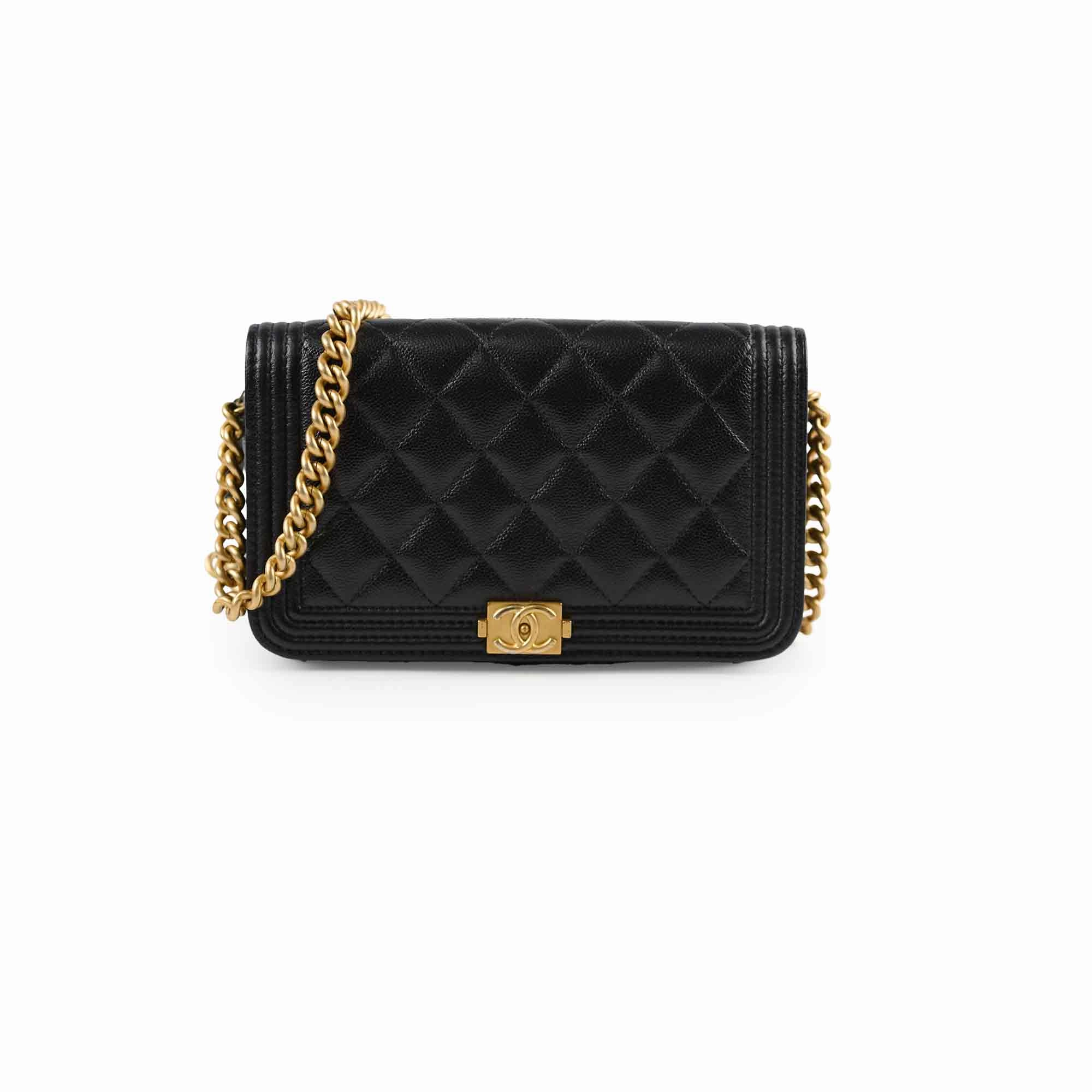 Chanel Boy Wallet On Chain WOC Caviar Black