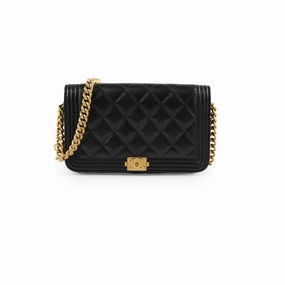 Chanel Boy Wallet On Chain WOC Caviar Black