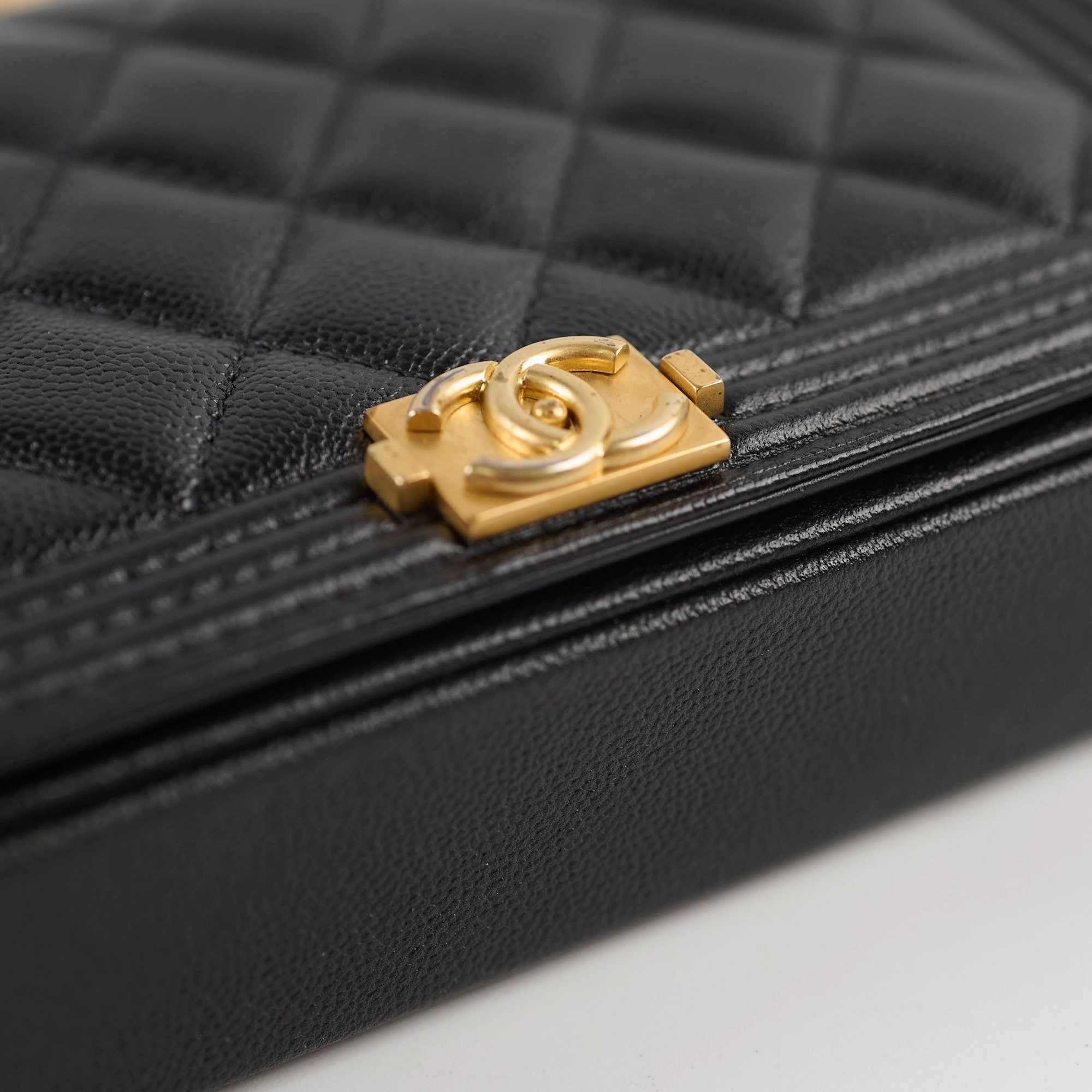 Chanel Boy Wallet On Chain WOC Caviar Black