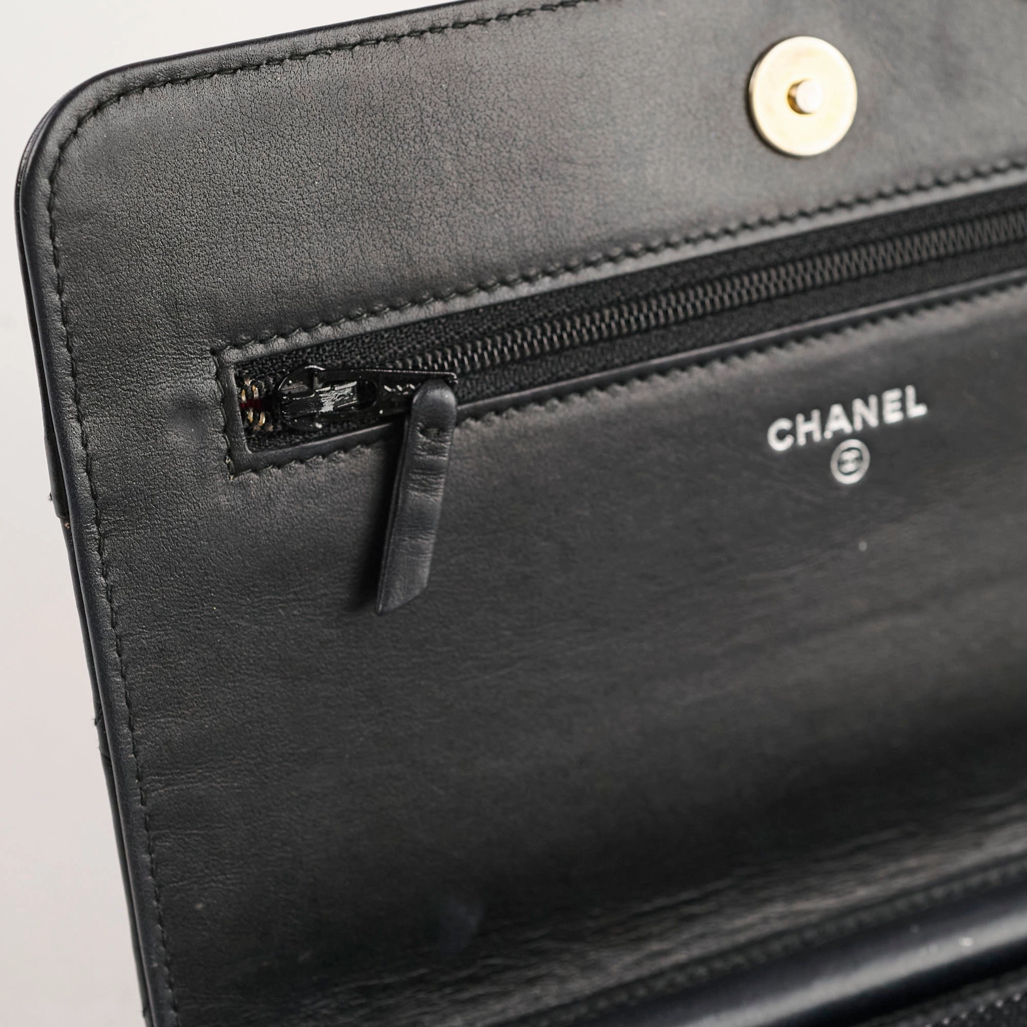 Chanel Calfskin Wallet on Chain WOC Black