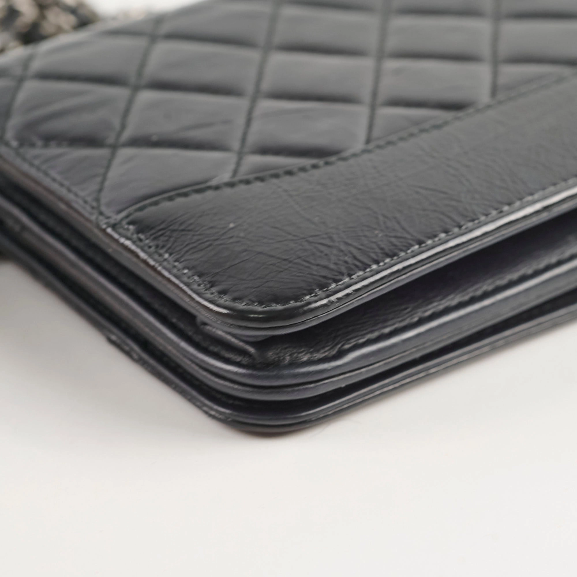 Chanel Calfskin Wallet on Chain WOC Black