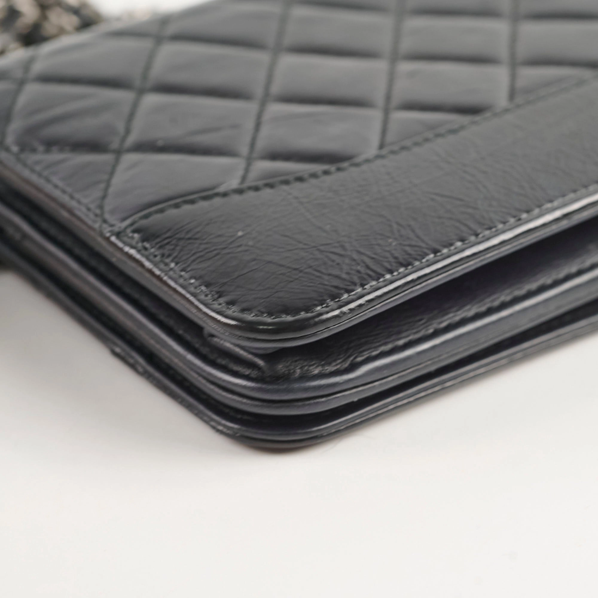 Chanel Calfskin Wallet on Chain WOC Black