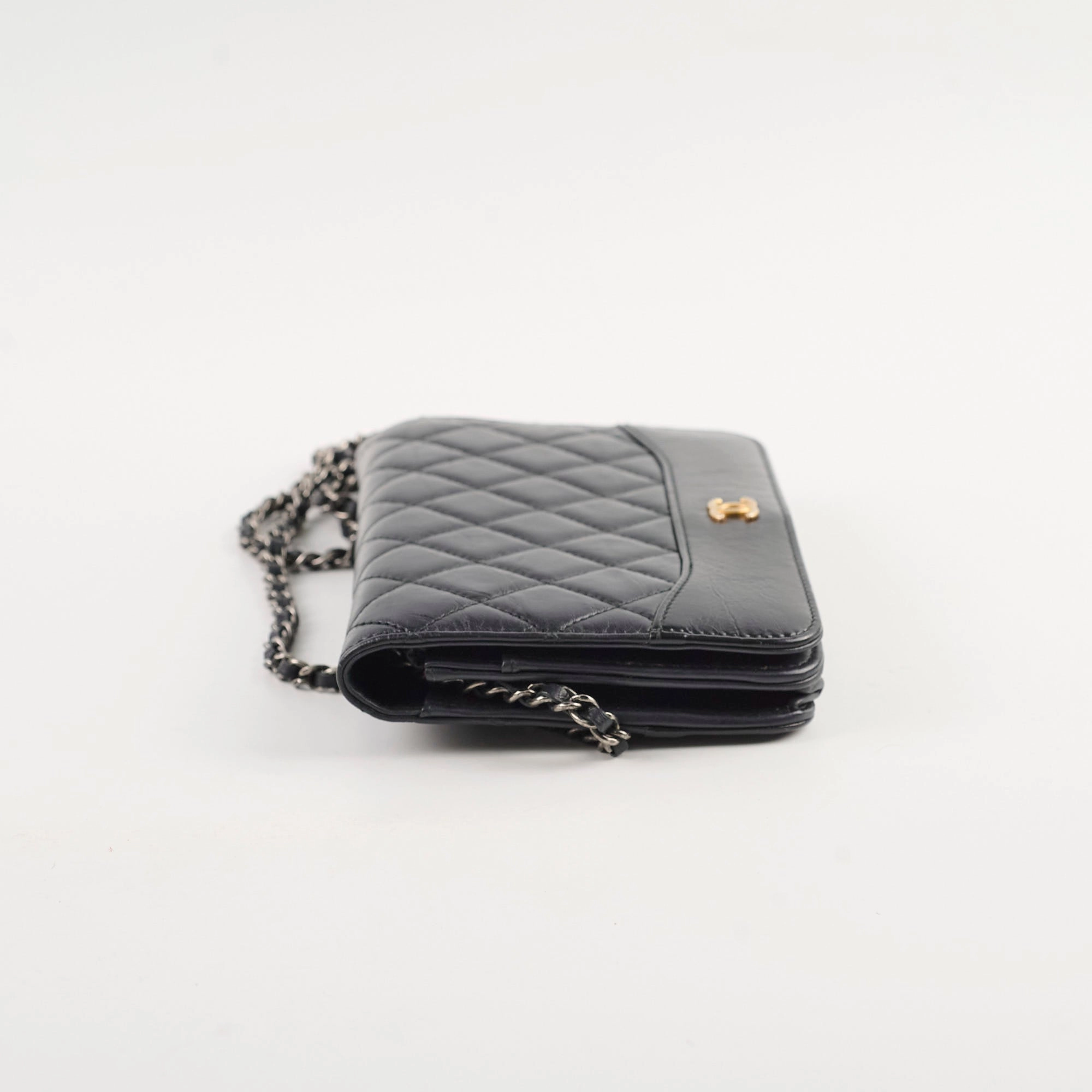 Chanel Calfskin Wallet on Chain WOC Black