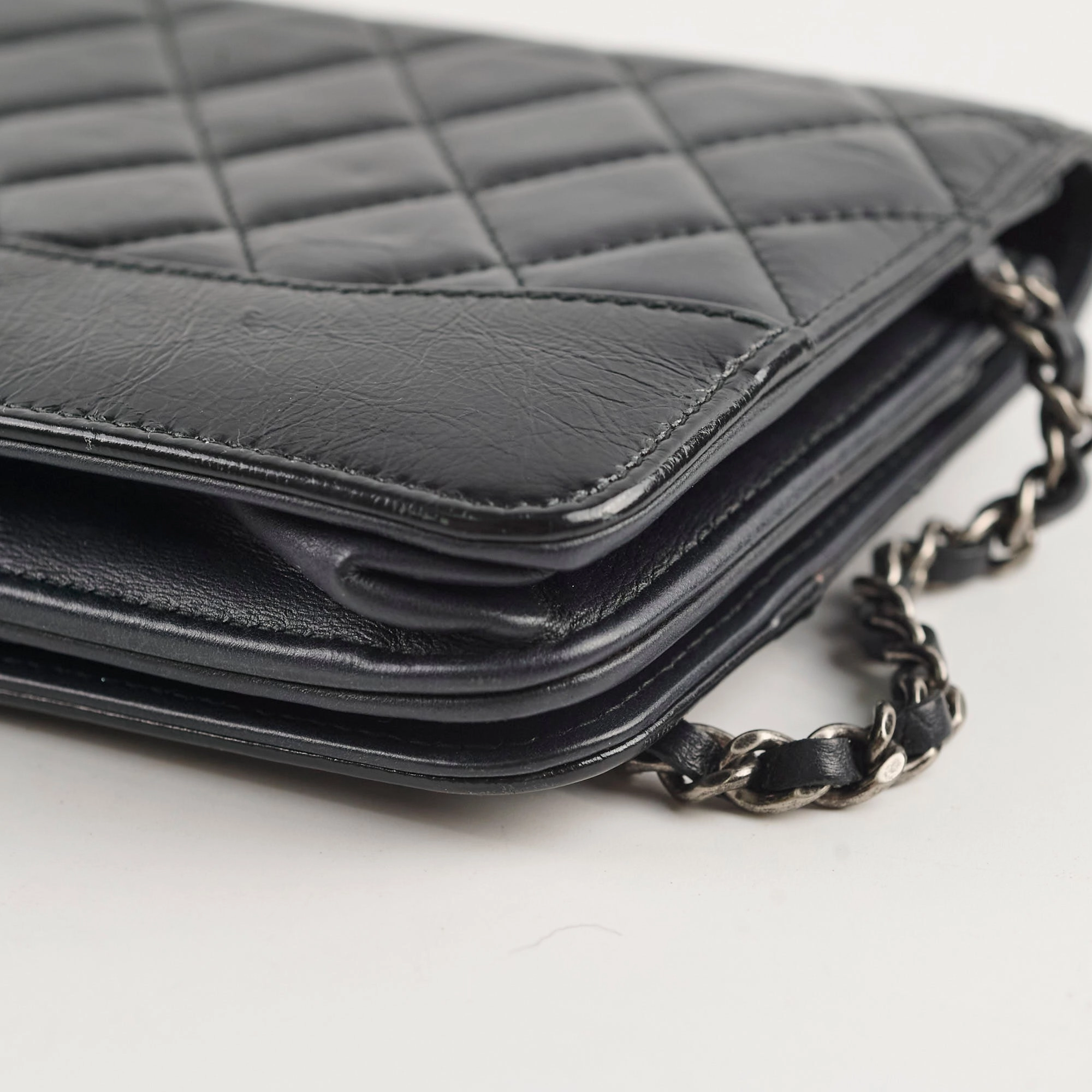 Chanel Calfskin Wallet on Chain WOC Black
