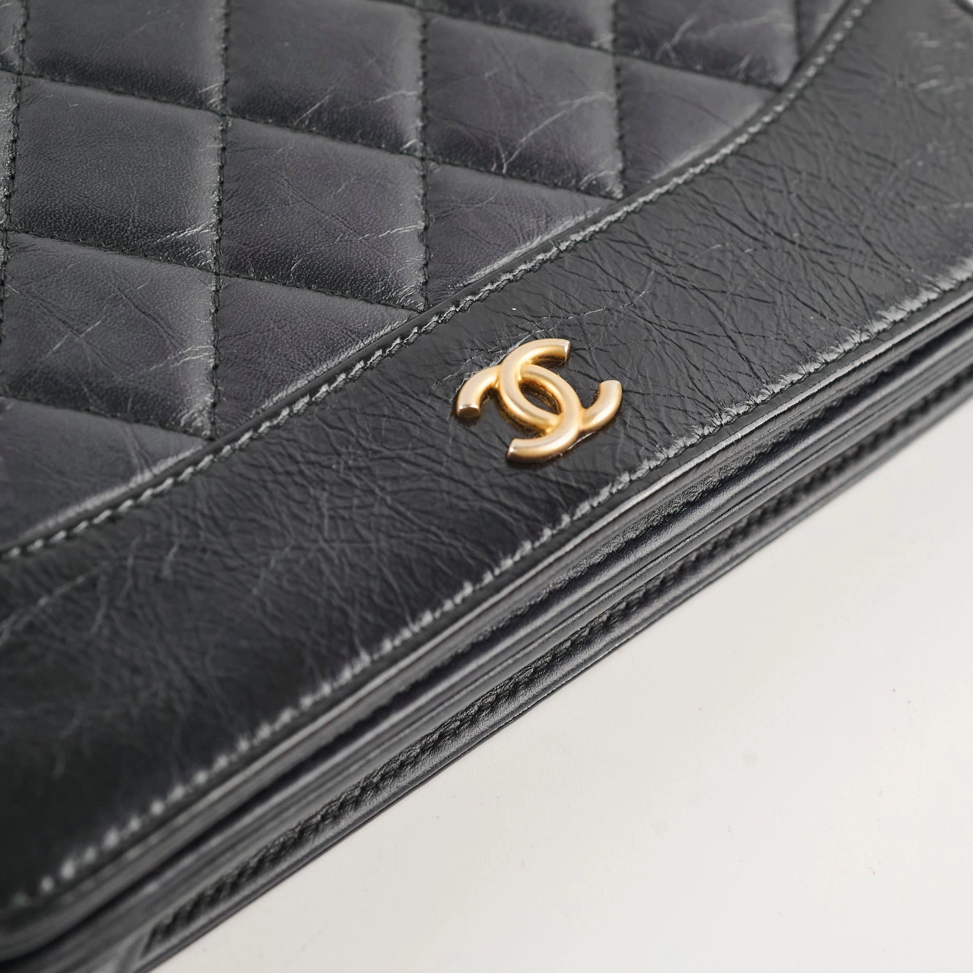 Chanel Calfskin Wallet on Chain WOC Black