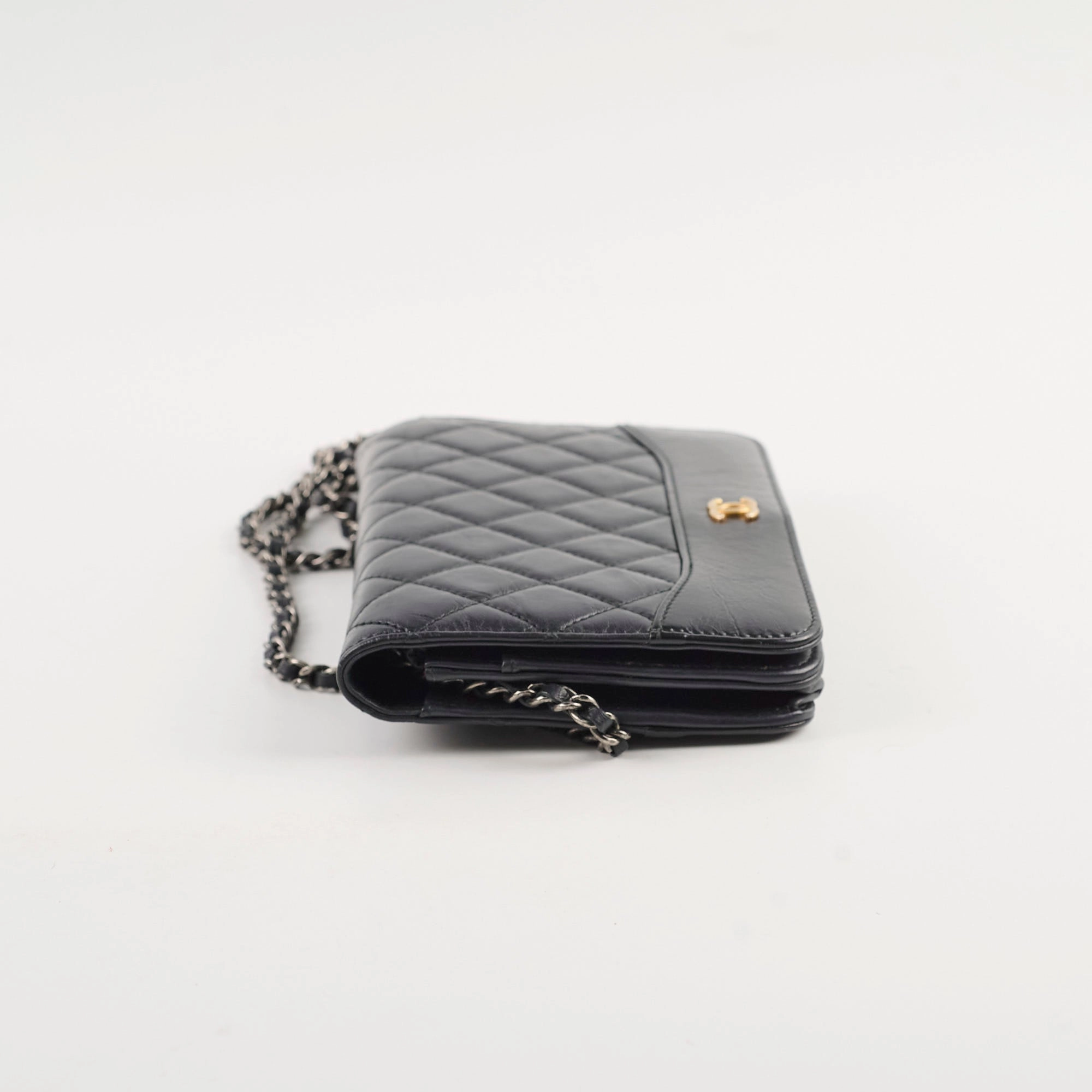 Chanel Calfskin Wallet on Chain WOC Black