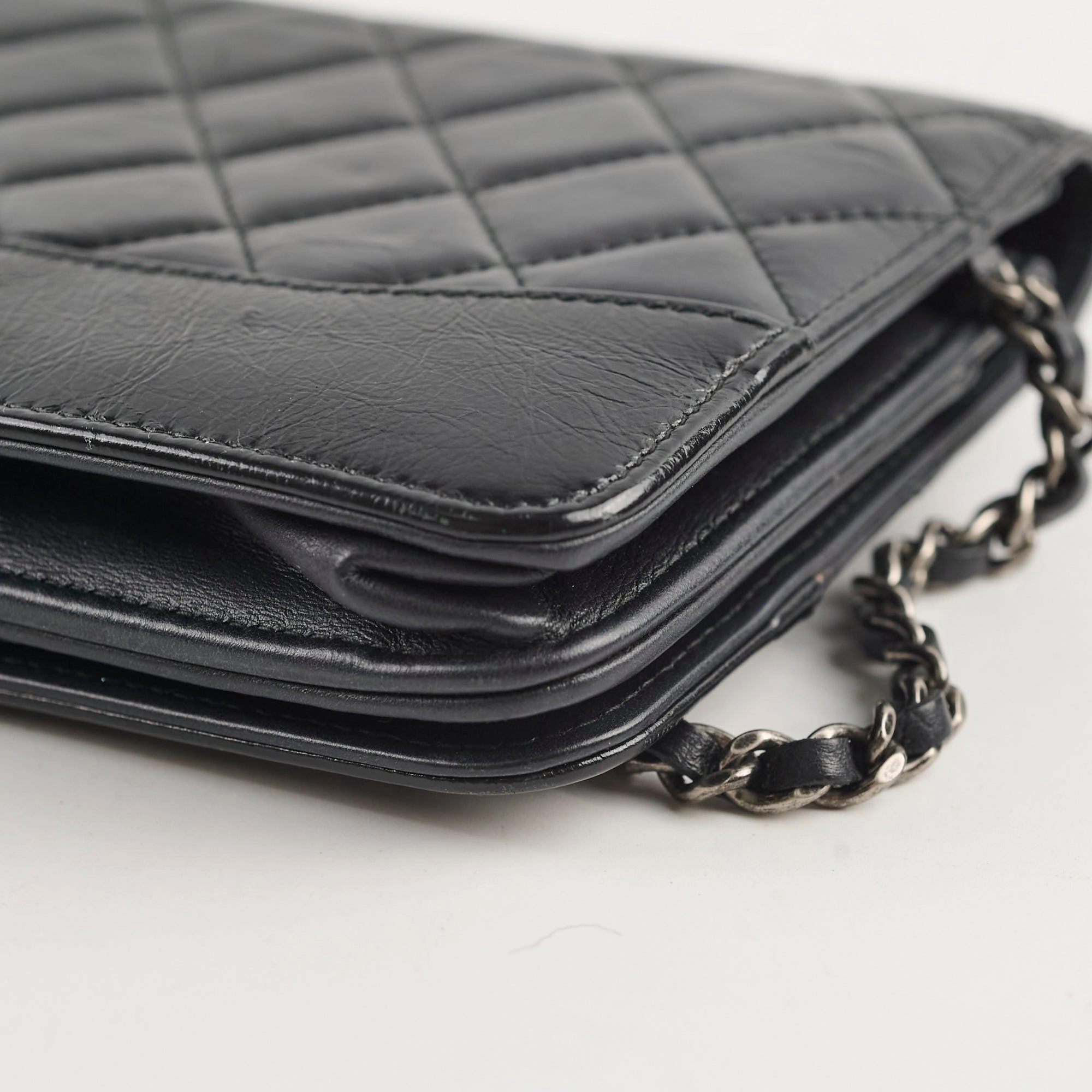 Chanel Calfskin Wallet on Chain WOC Black