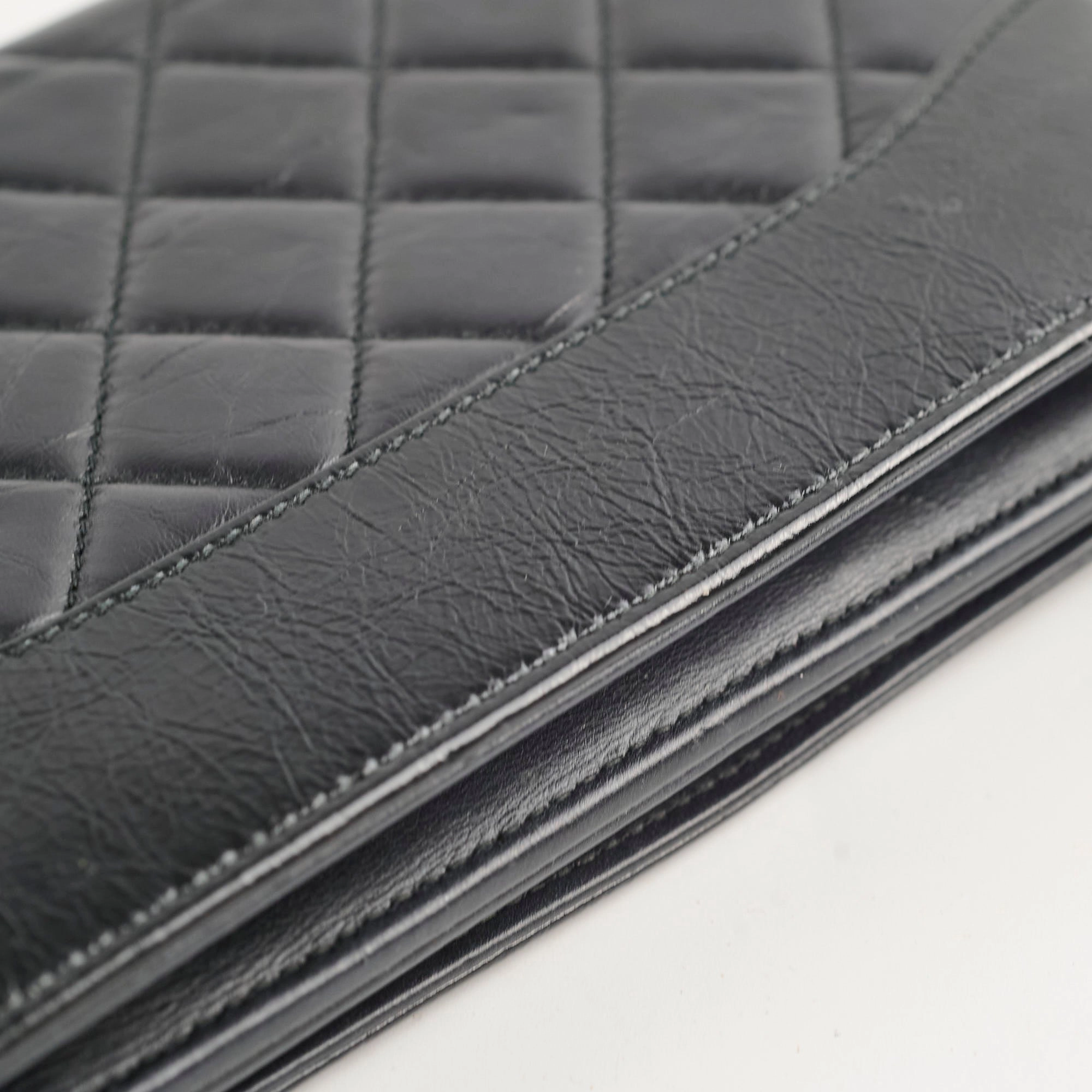 Chanel Calfskin Wallet on Chain WOC Black