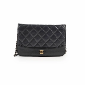 Chanel Calfskin Wallet on Chain WOC Black