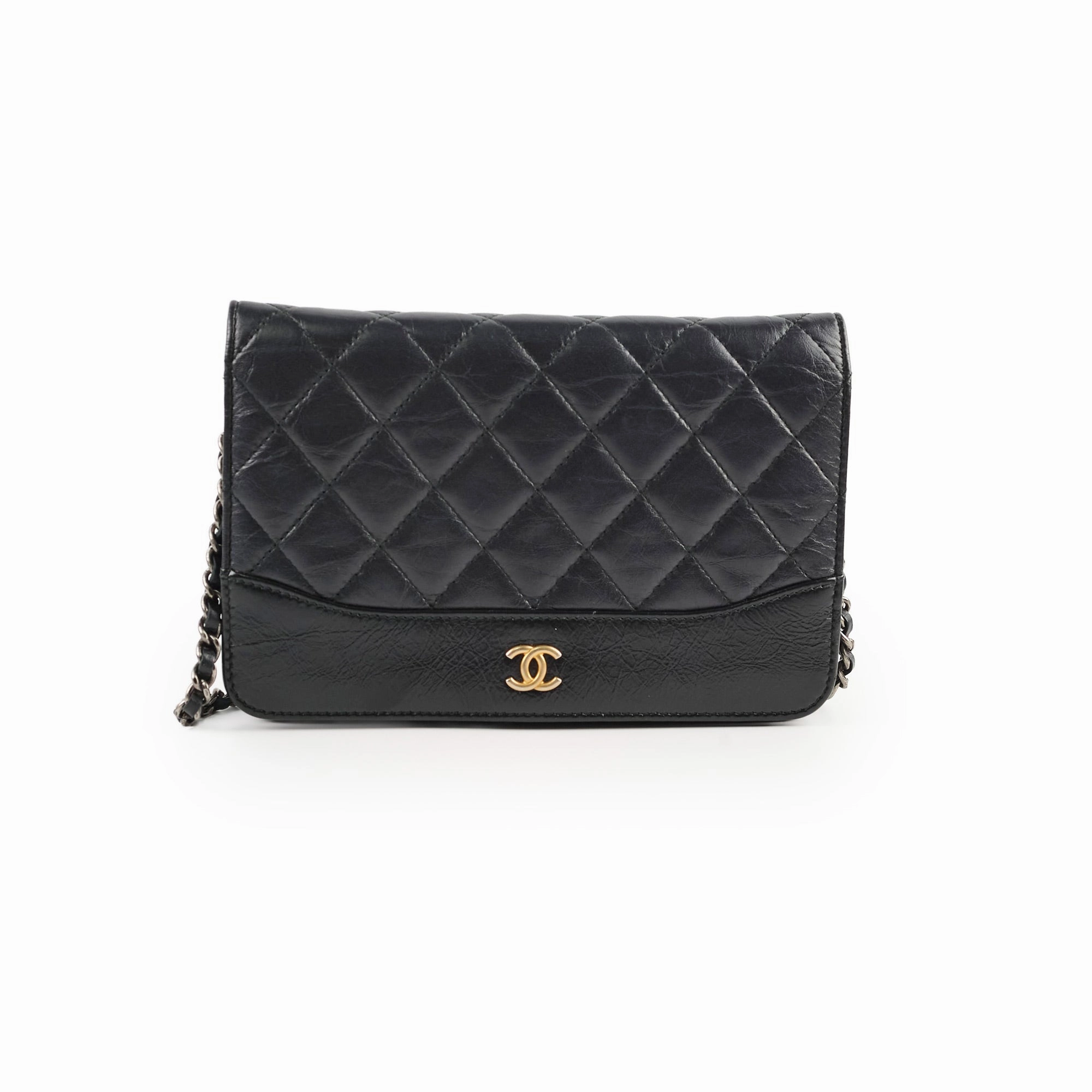 Chanel Calfskin Wallet on Chain WOC Black