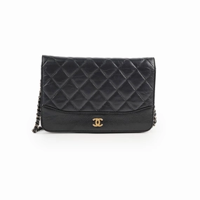 Chanel Calfskin Wallet on Chain WOC Black
