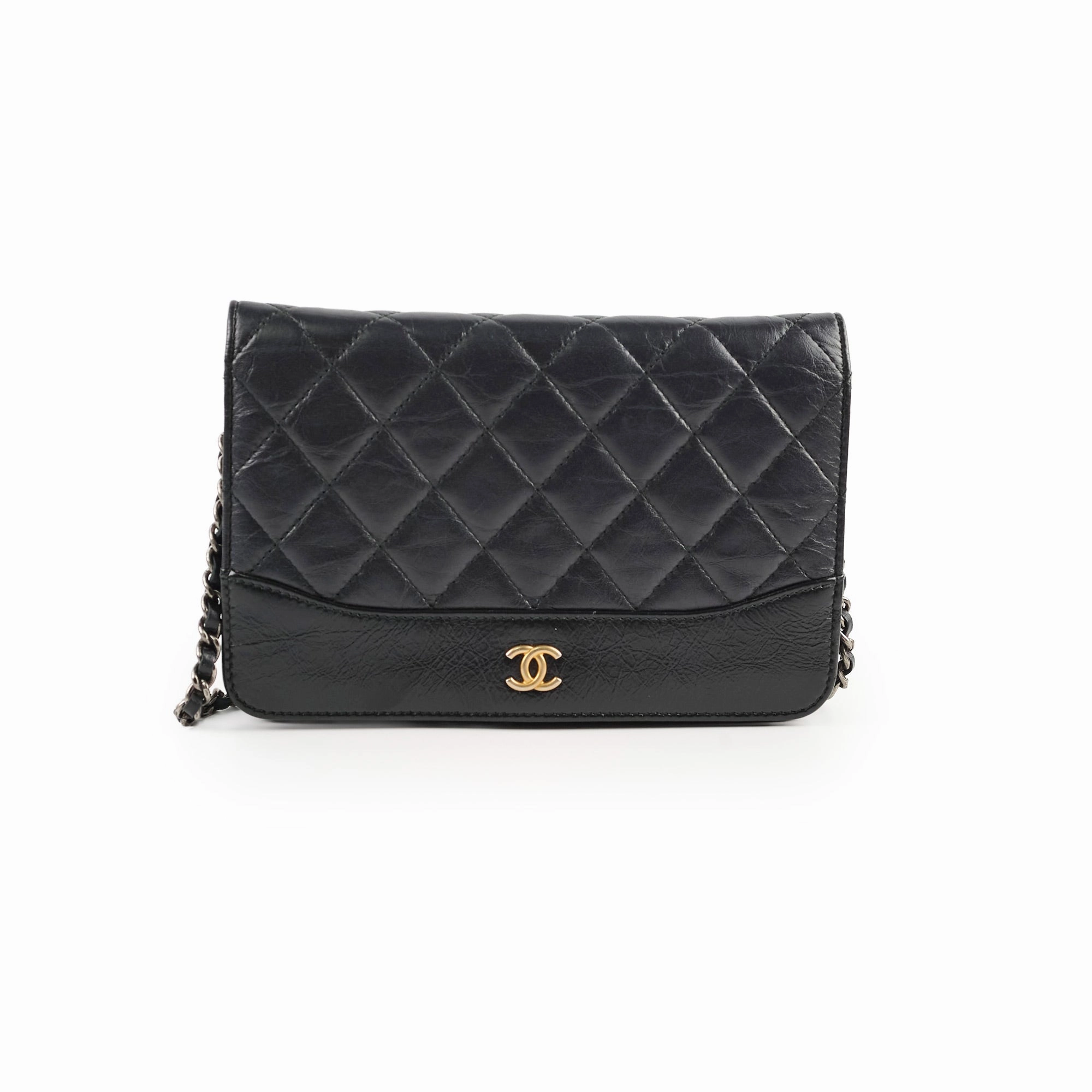 Chanel Calfskin Wallet on Chain WOC Black