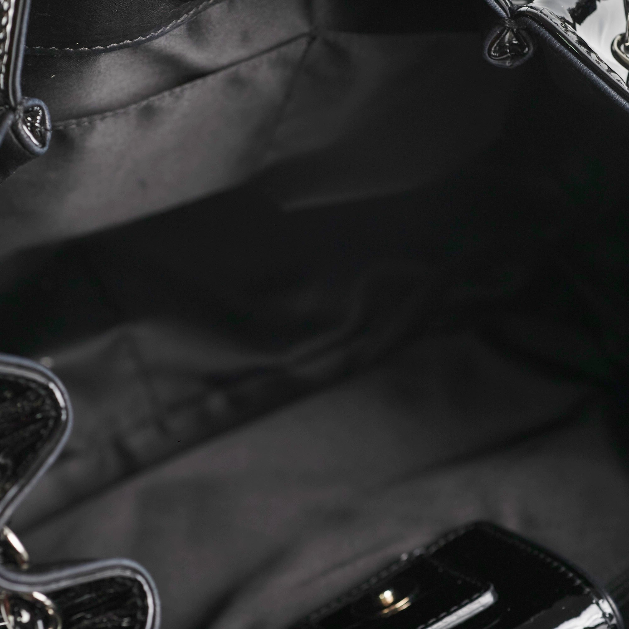 Chanel Camelia Patent Leather Tote Bag Black