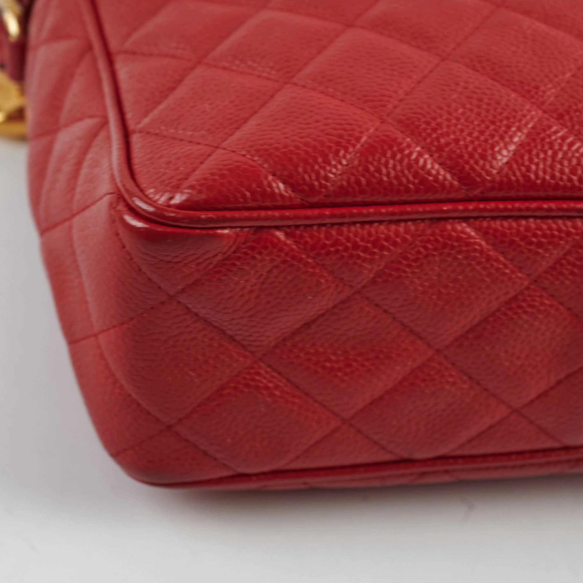 Chanel Camera Red Caviar Crossbody Bag - Series 2
