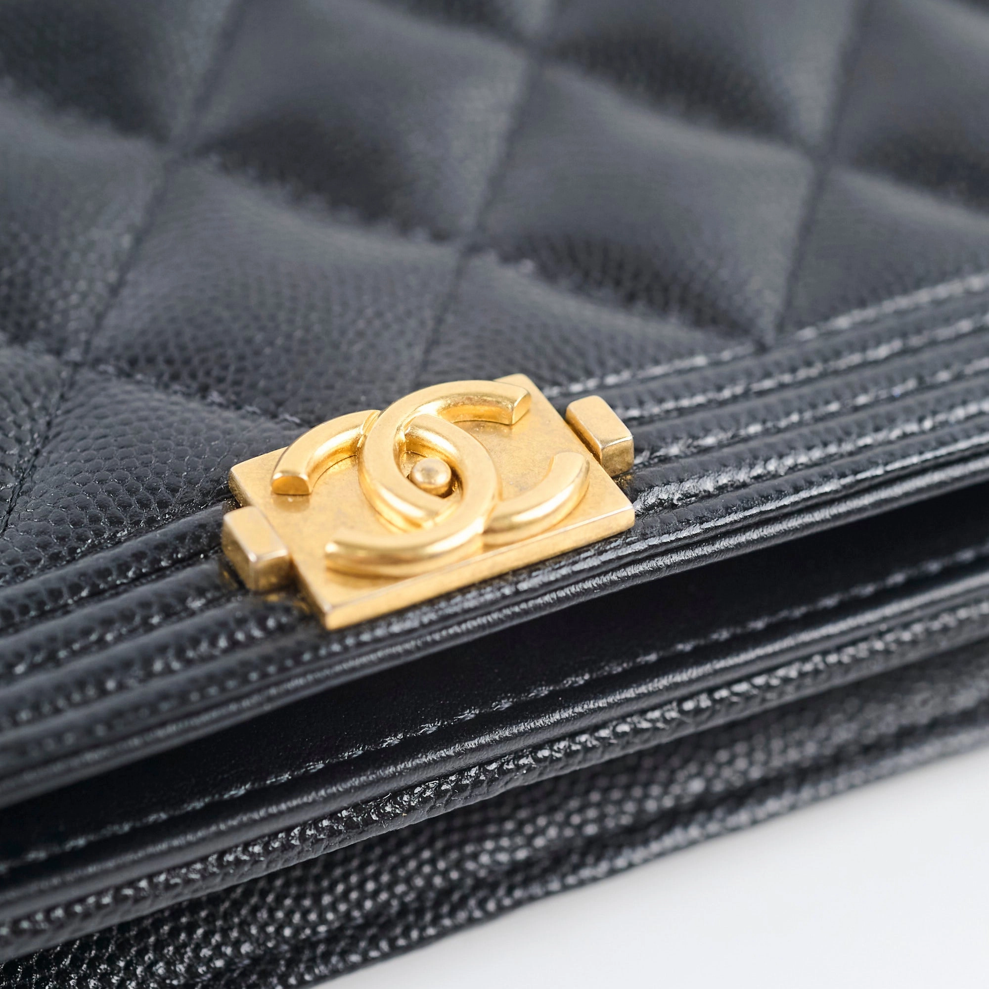 Chanel Caviar Boy Wallet on Chain WOC Black