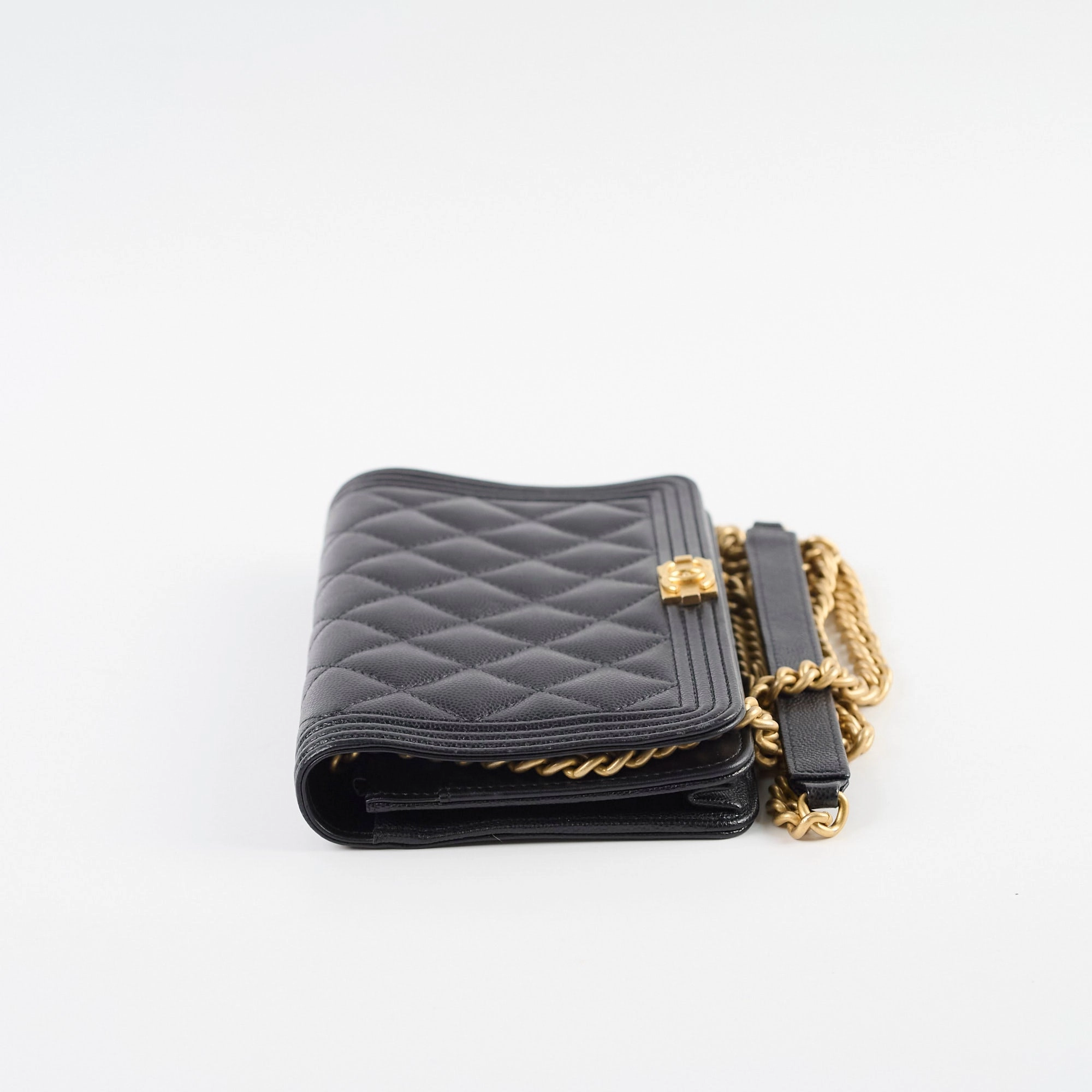 Chanel Caviar Boy Wallet on Chain WOC Black