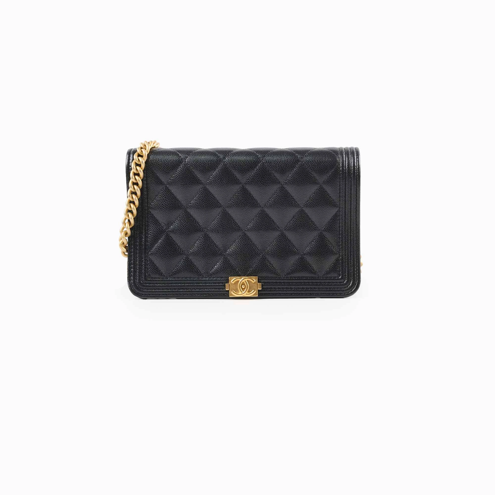 Chanel Caviar Boy Wallet on Chain WOC Black