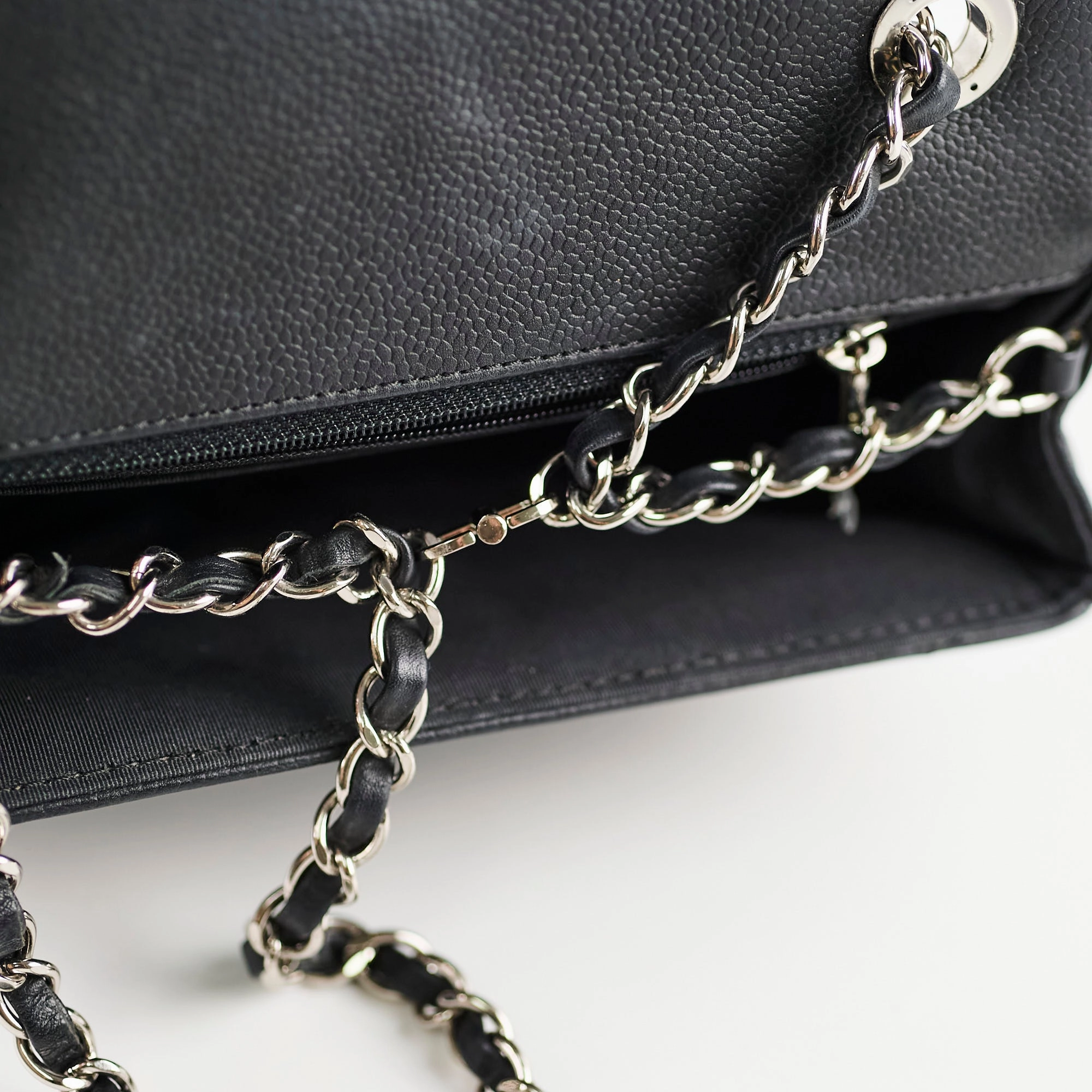 Chanel Caviar Chevron Crossbody Bag Black Series 23