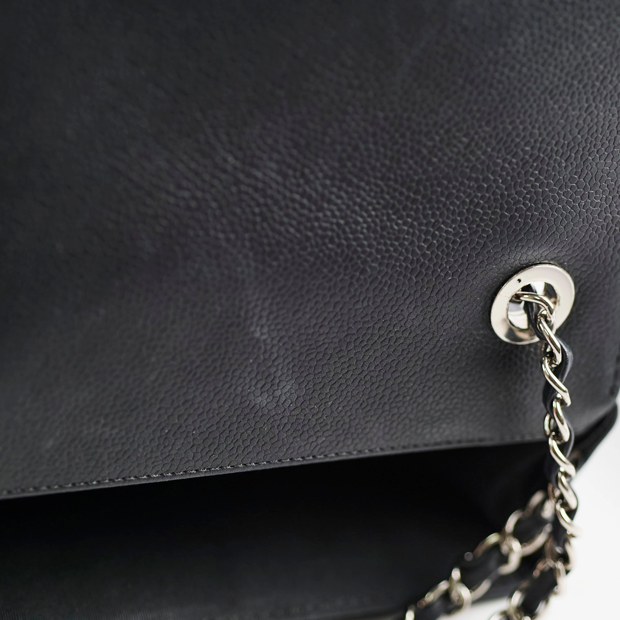 Chanel Caviar Chevron Crossbody Bag Black Series 23