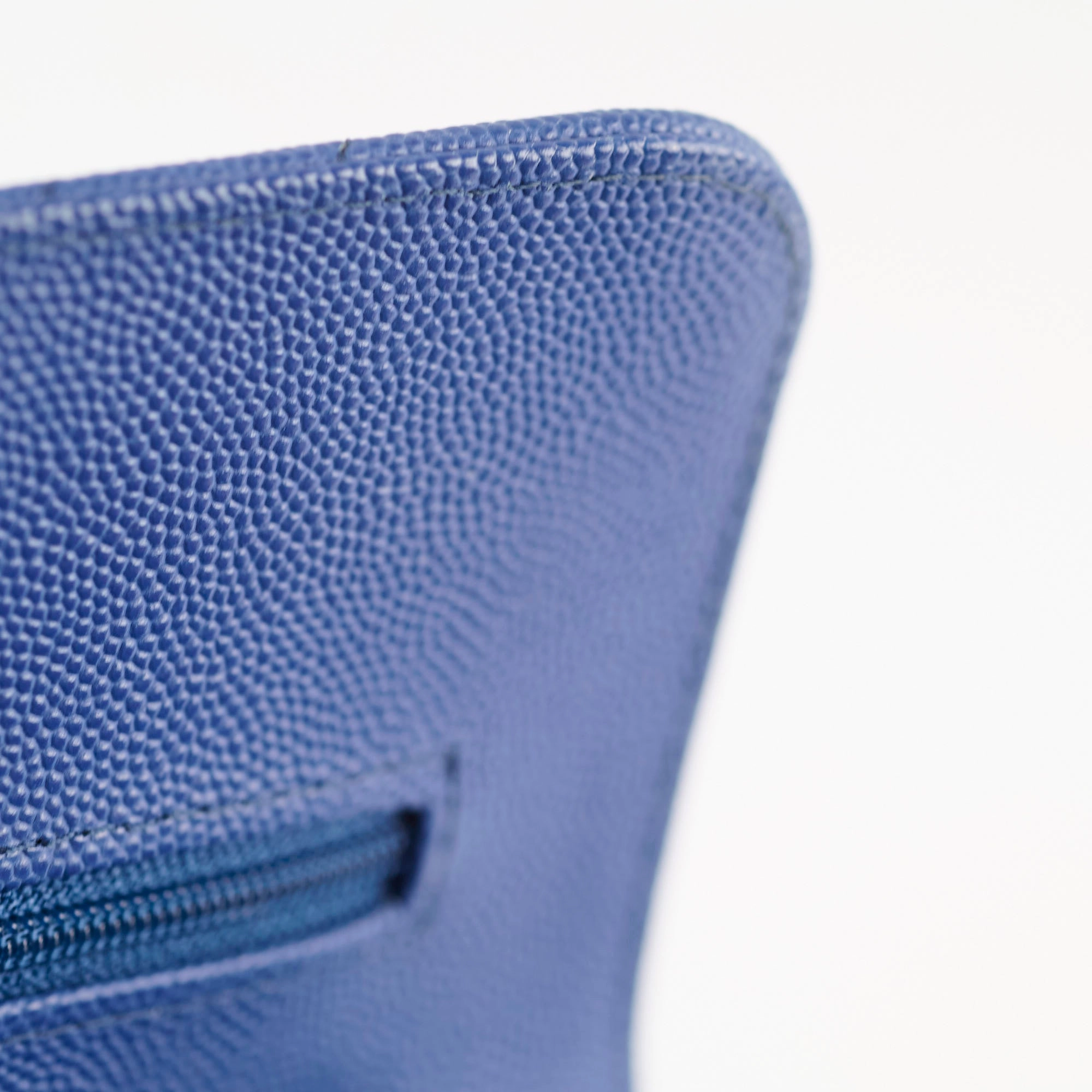 Chanel Caviar Chevron Small Classic Flap Blue Series 25