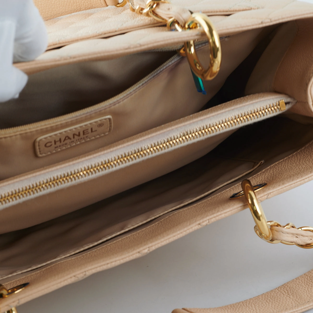 Chanel Caviar Grand Shopping Tote GST Beige