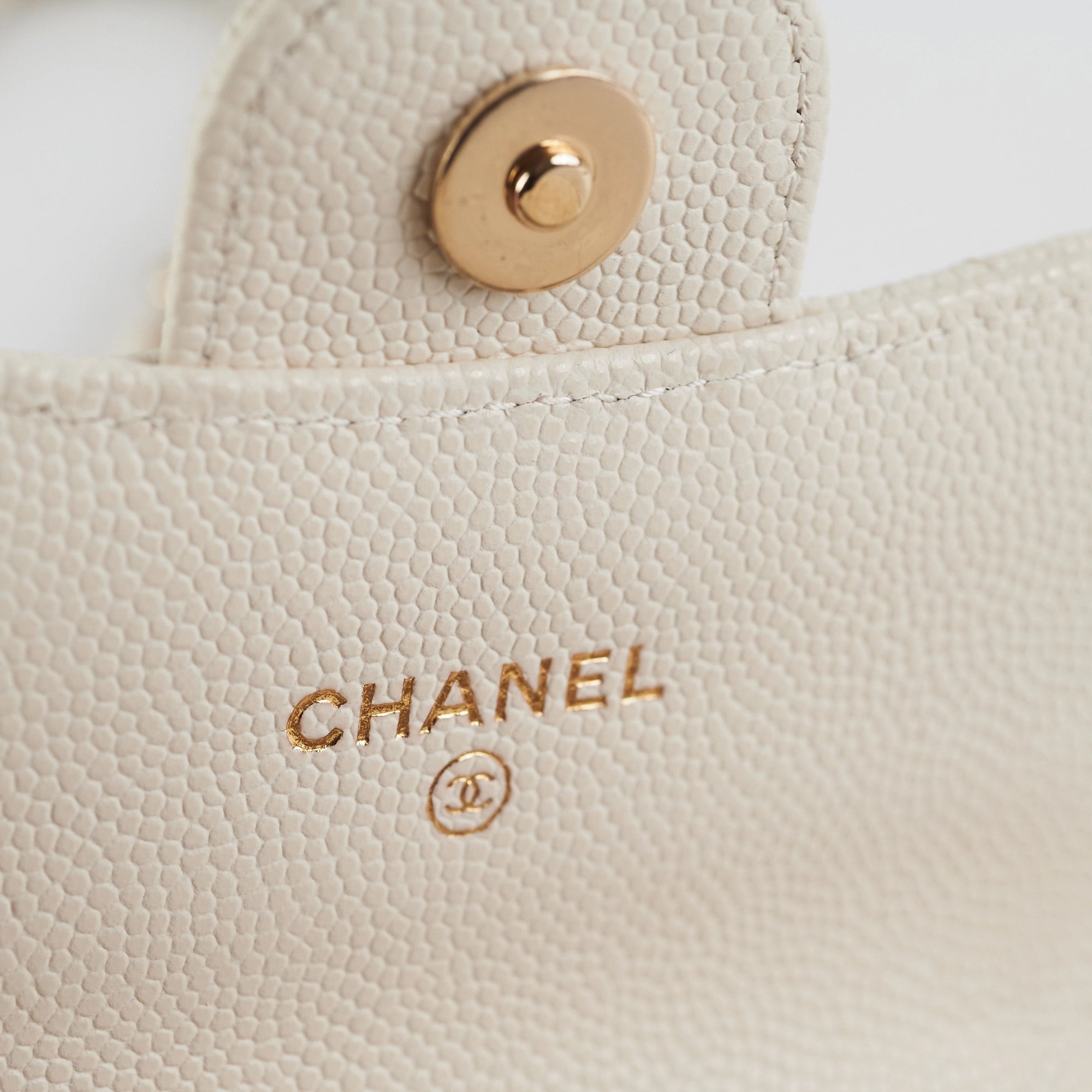 Chanel Caviar Microbag White