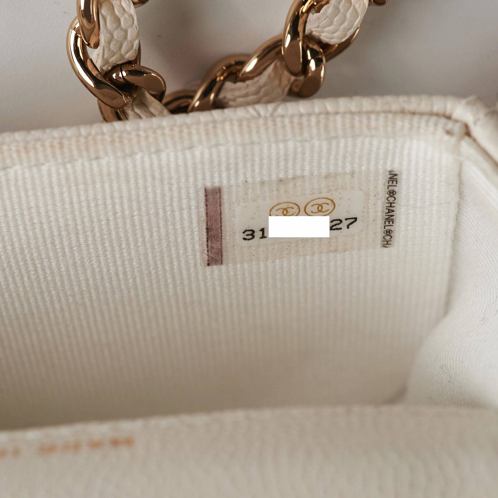 Chanel Caviar Microbag White