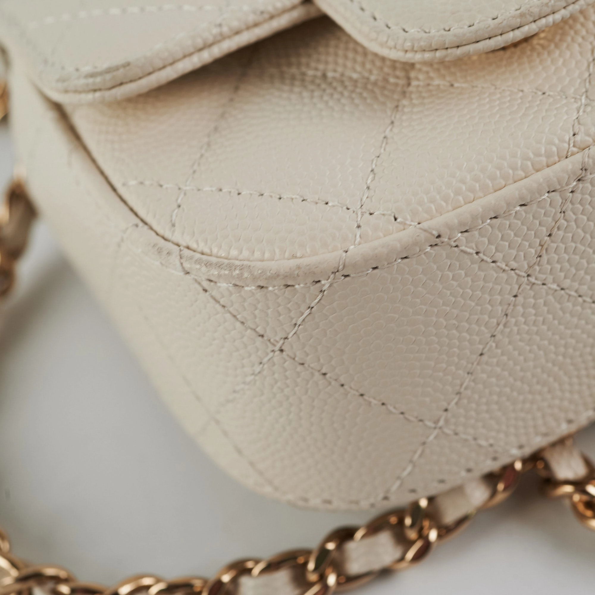 Chanel Caviar Microbag White