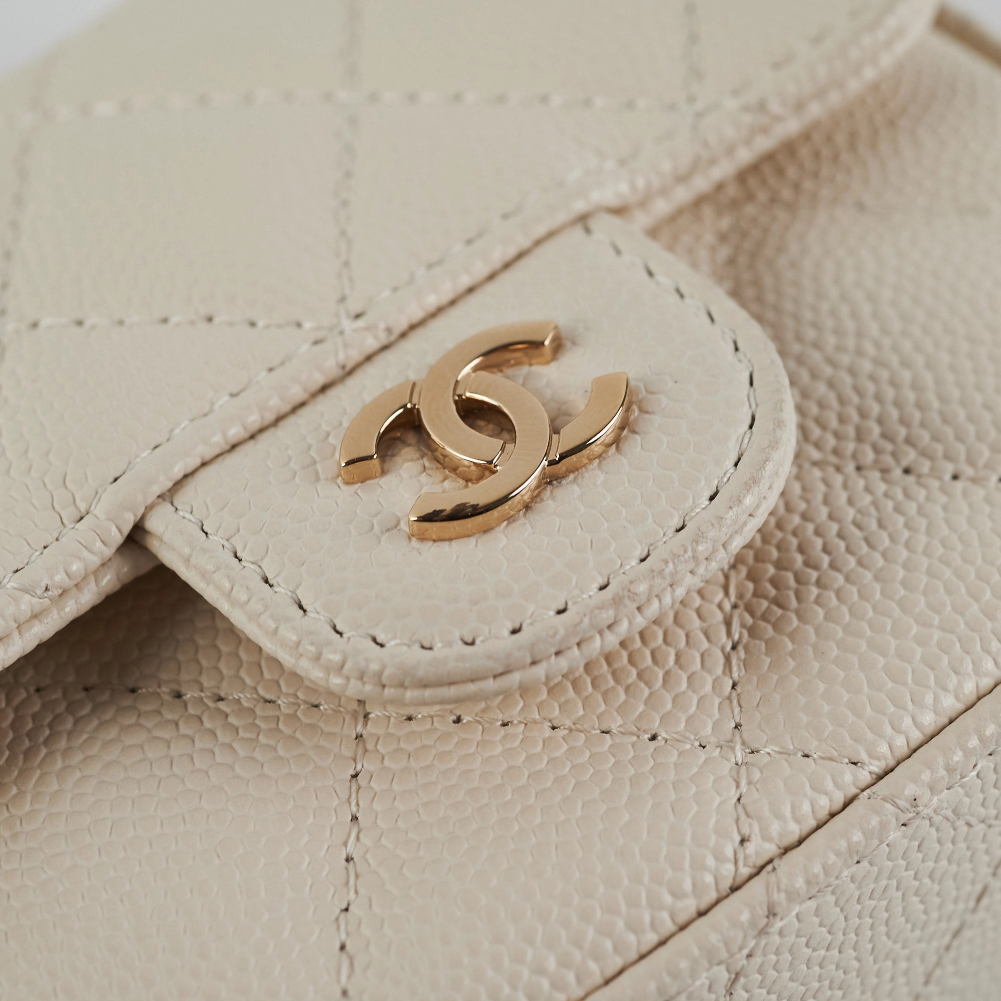 Chanel Caviar Microbag White