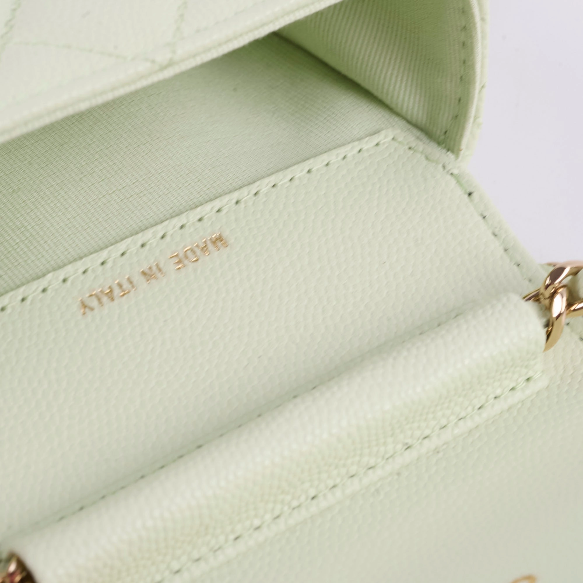 Chanel Caviar Mini Clutch With Chain Mint Green - Series 31