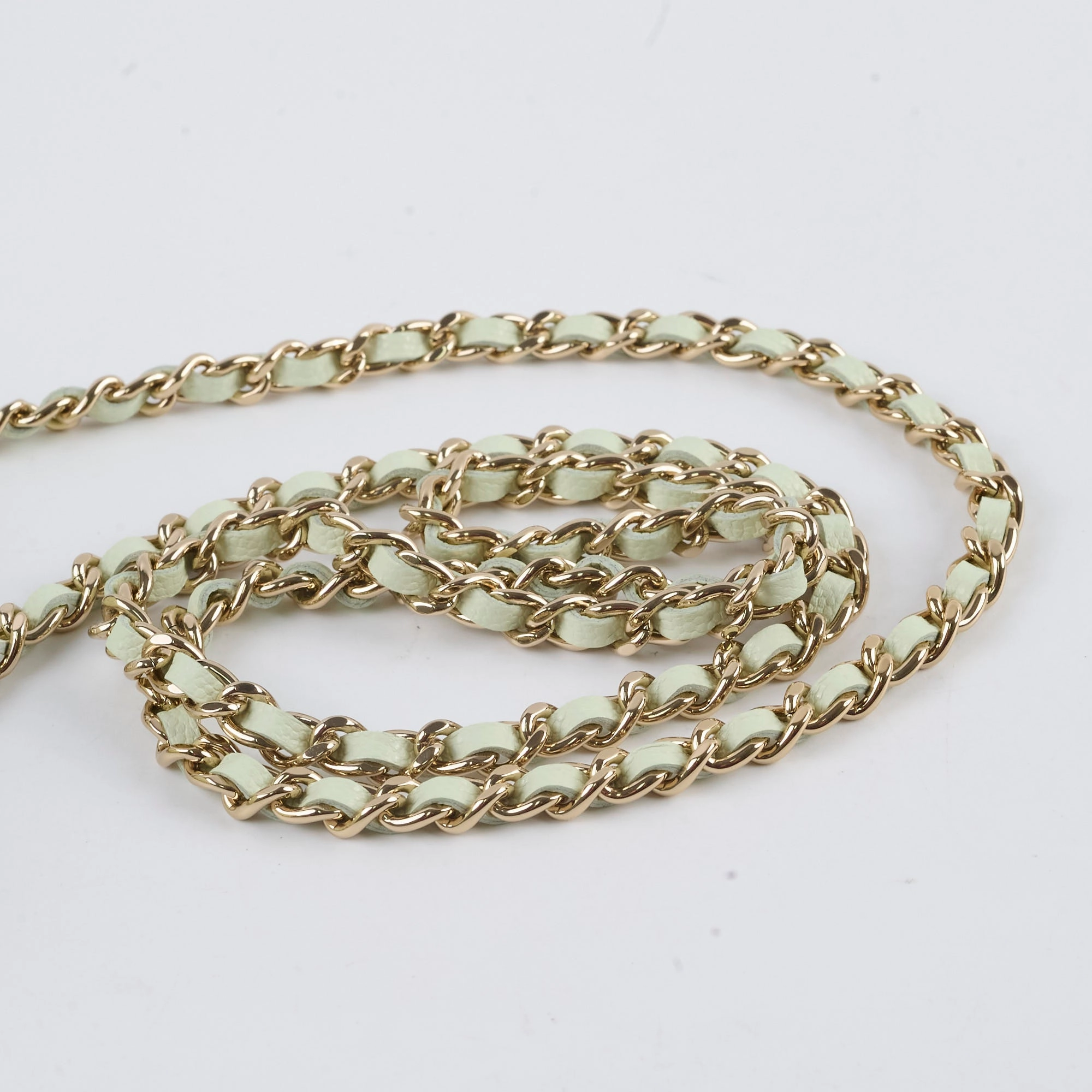 Chanel Caviar Mini Clutch With Chain Mint Green - Series 31