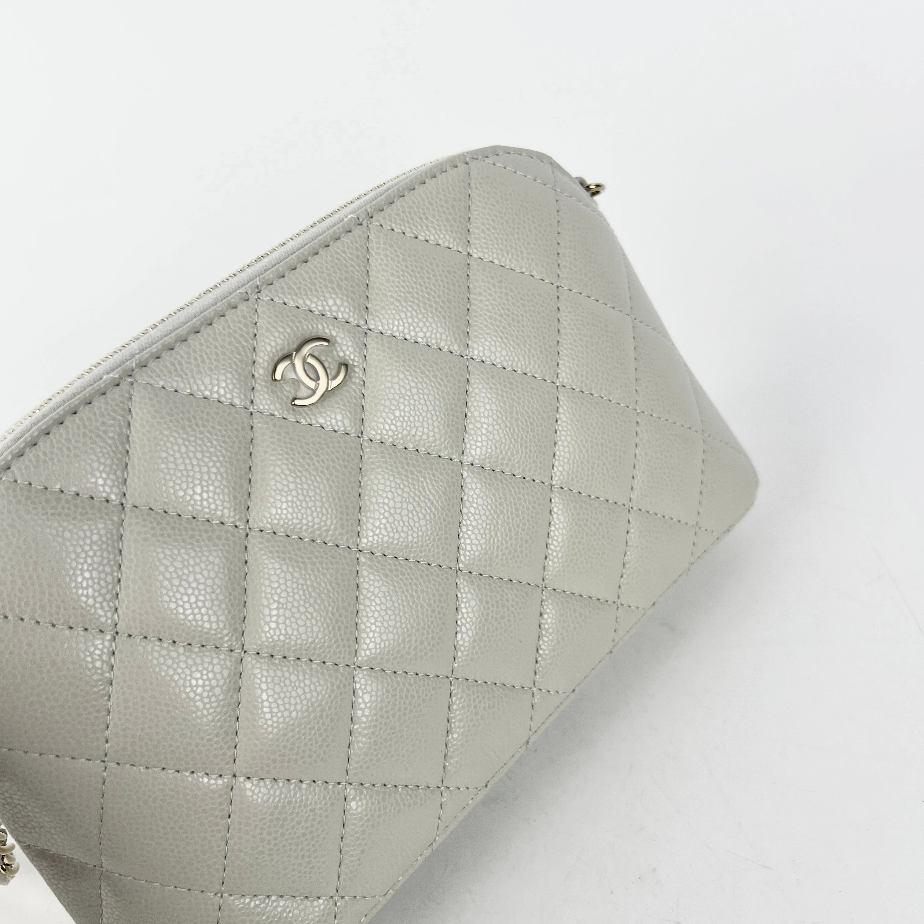 Chanel Caviar Mini Crossbody Grey 2024 (Microchip)