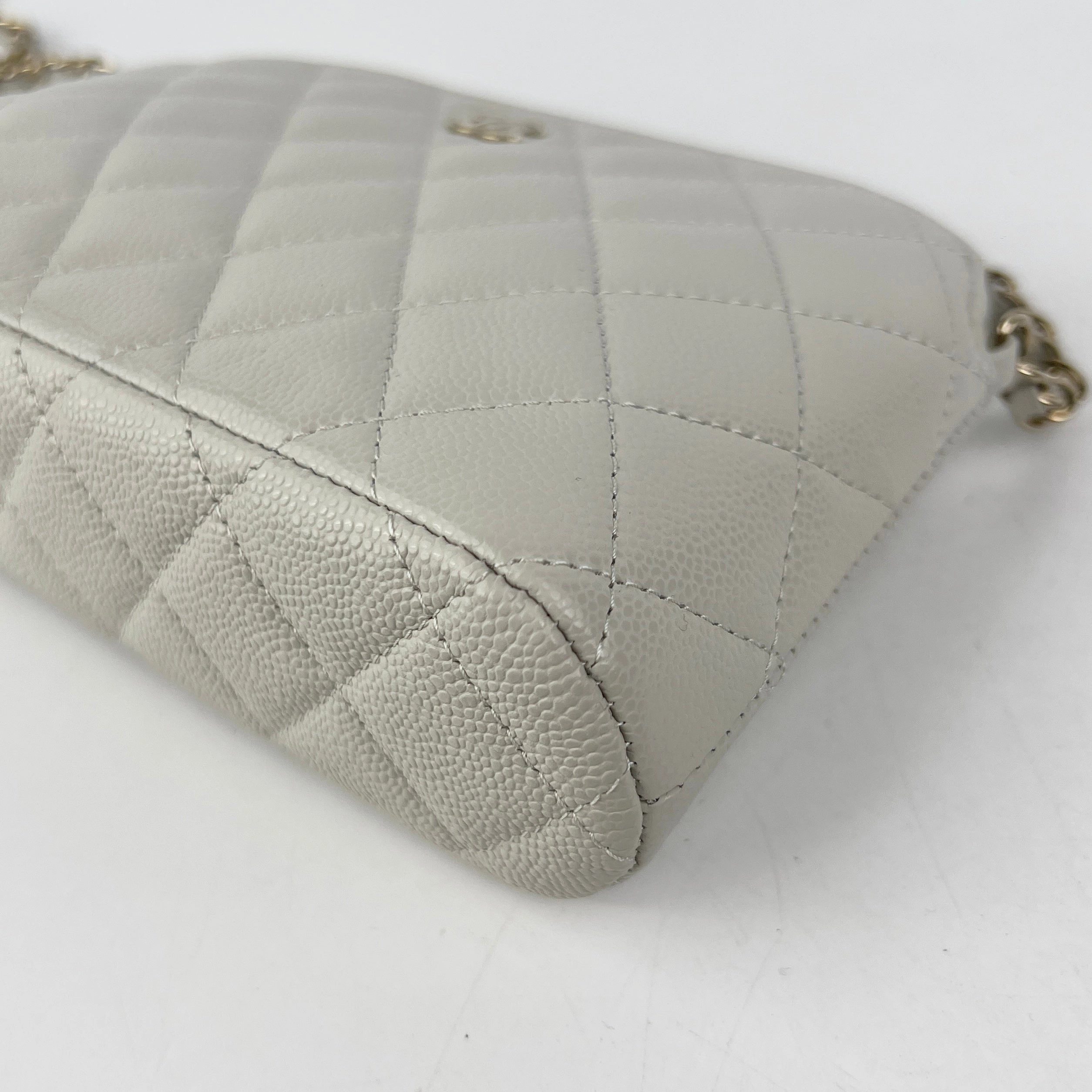 Chanel Caviar Mini Crossbody Grey 2024 (Microchip)