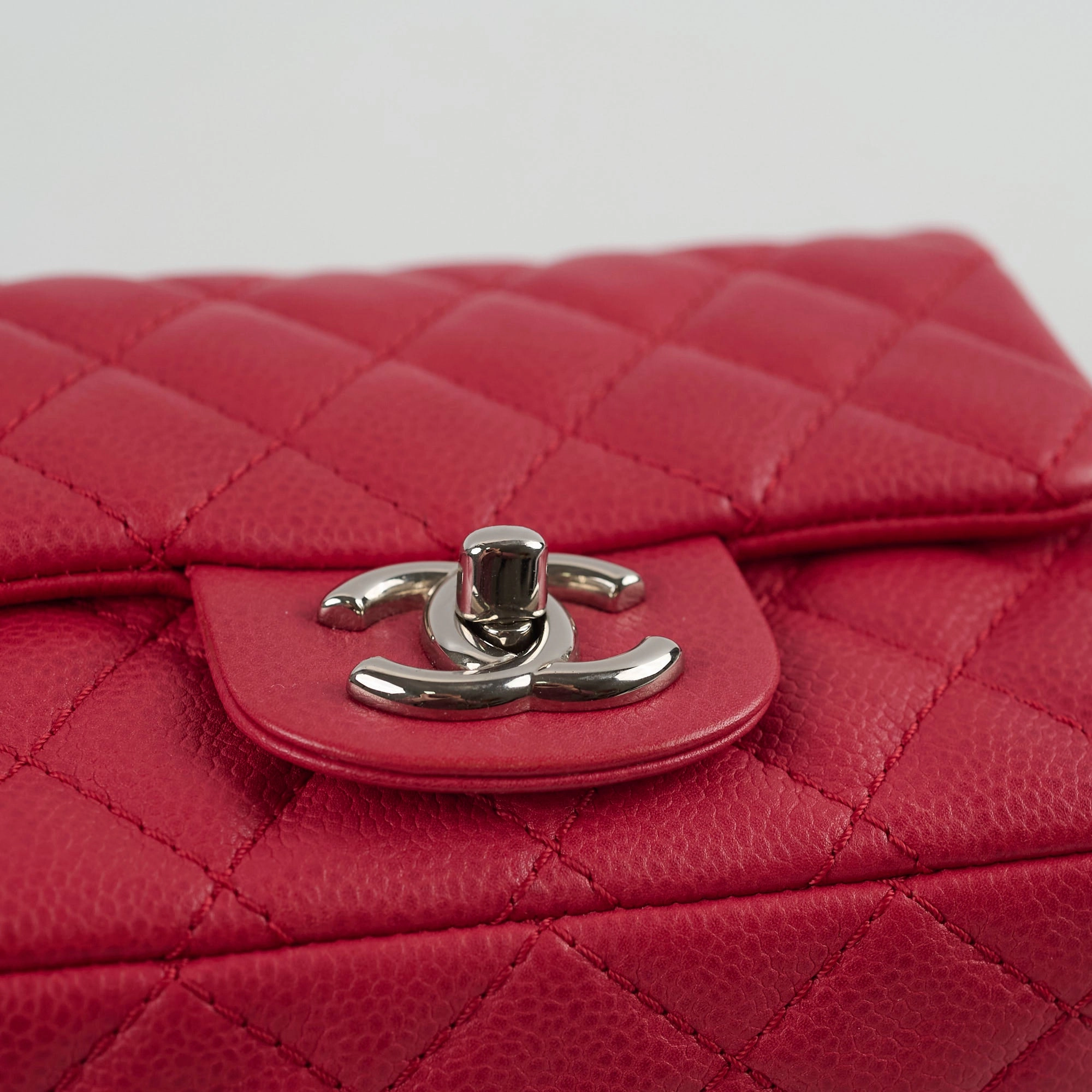 Chanel Caviar Mini Square Red