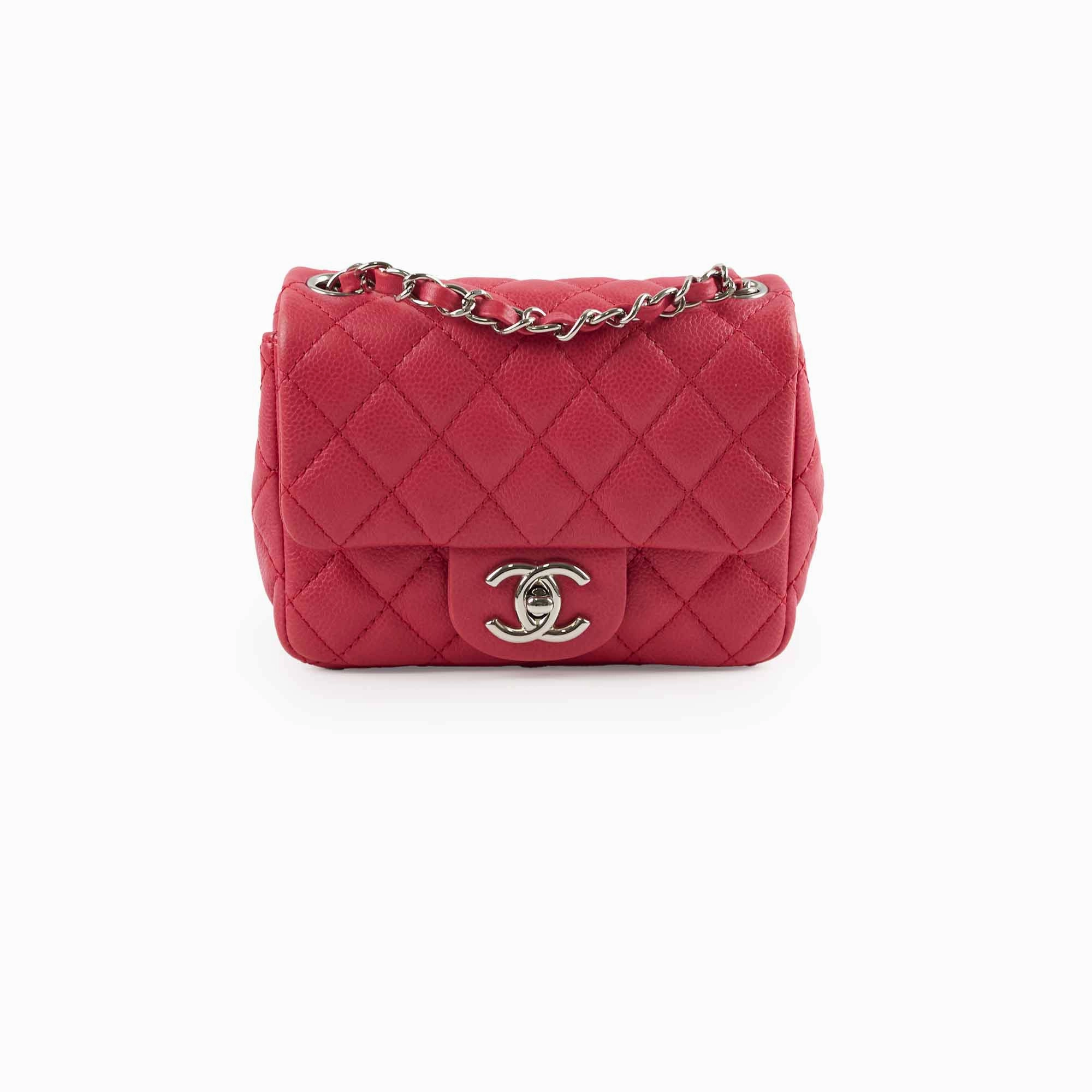 Chanel Caviar Mini Square Red
