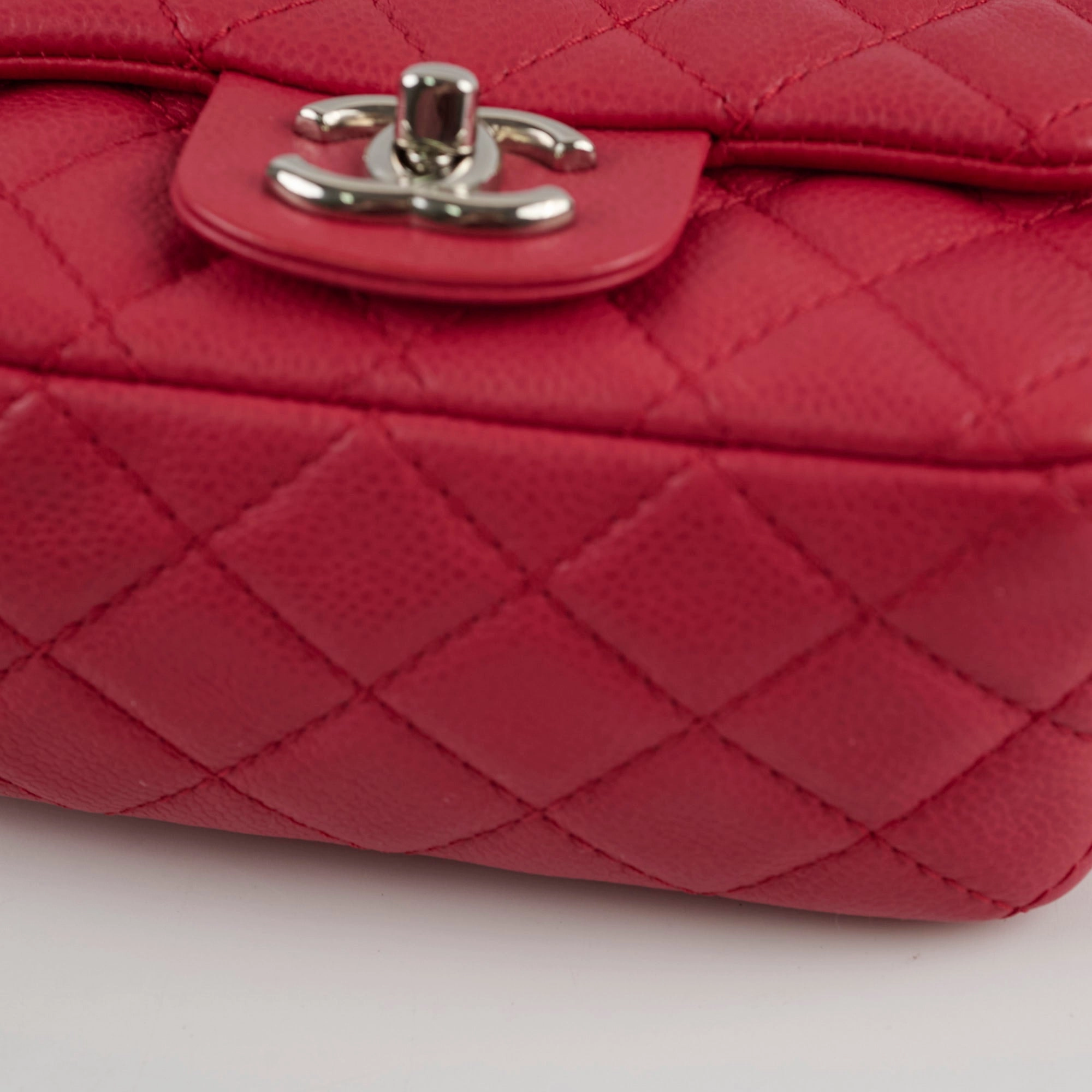 Chanel Caviar Mini Square Red