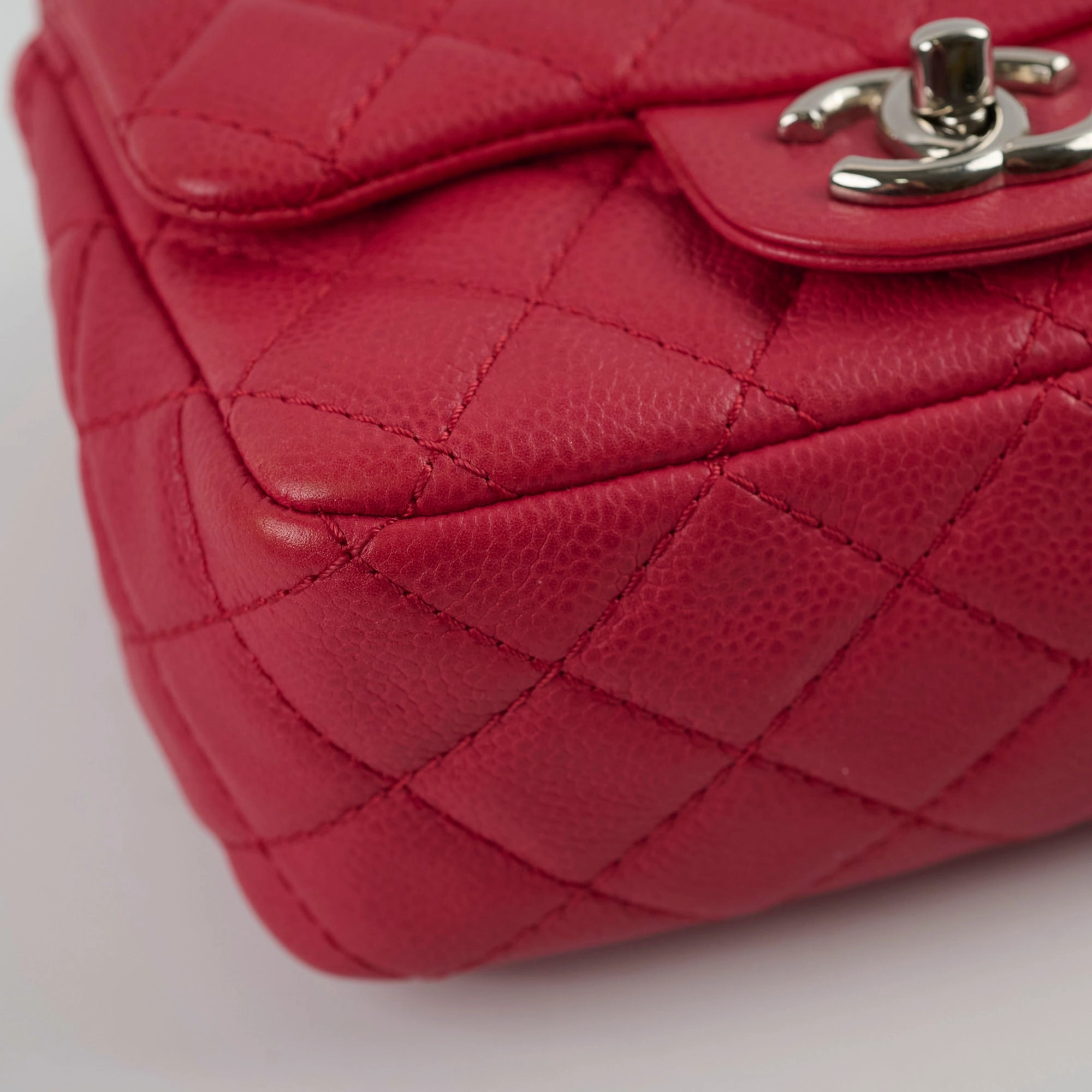 Chanel Caviar Mini Square Red