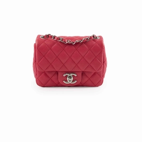 Chanel Caviar Mini Square Red