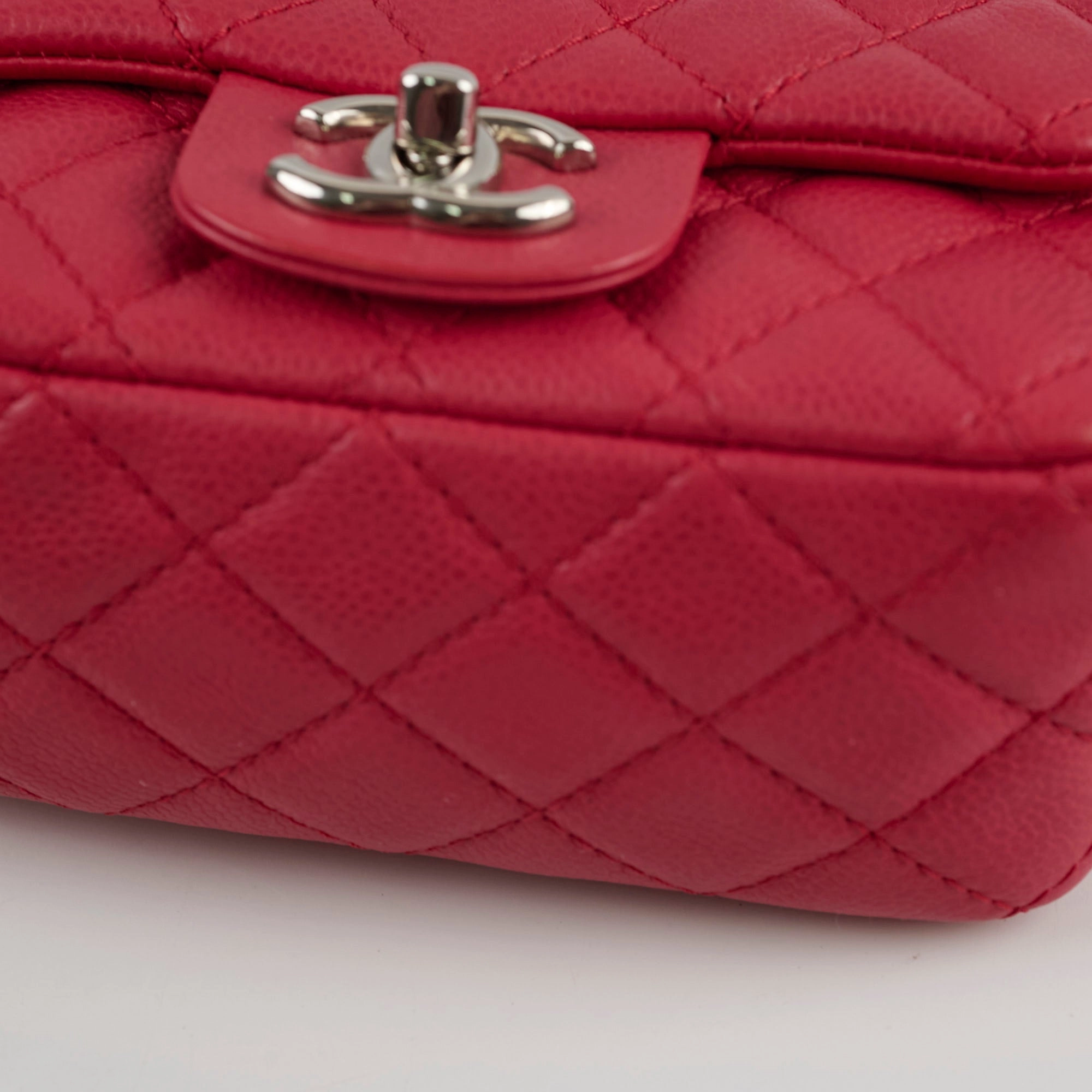 Chanel Caviar Mini Square Red