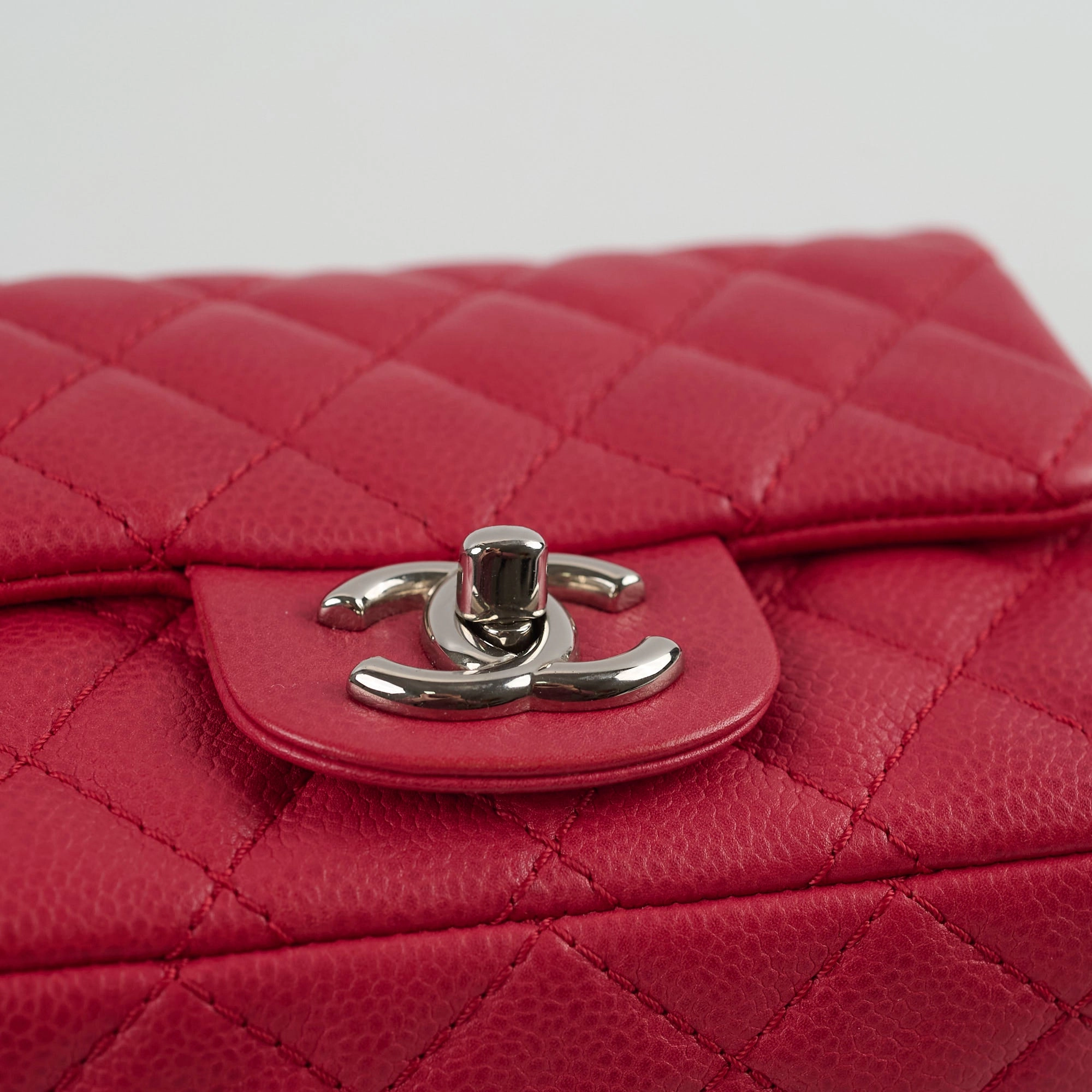 Chanel Caviar Mini Square Red