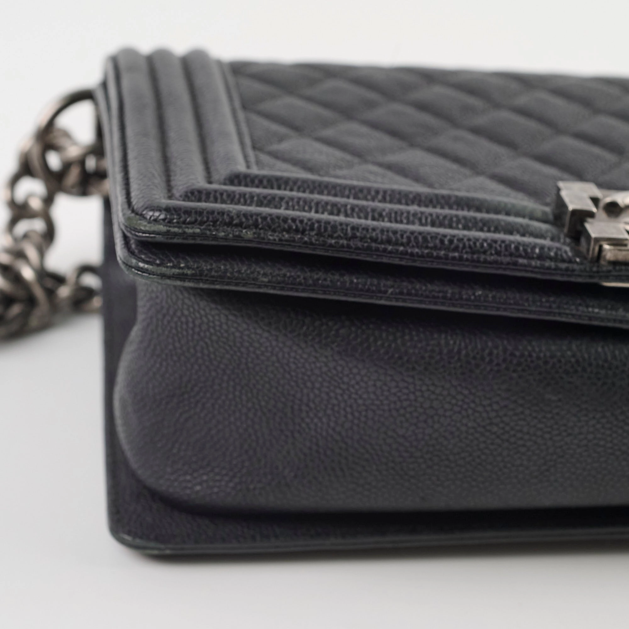 Chanel Caviar Old Medium Boy Bag Black Series 23
