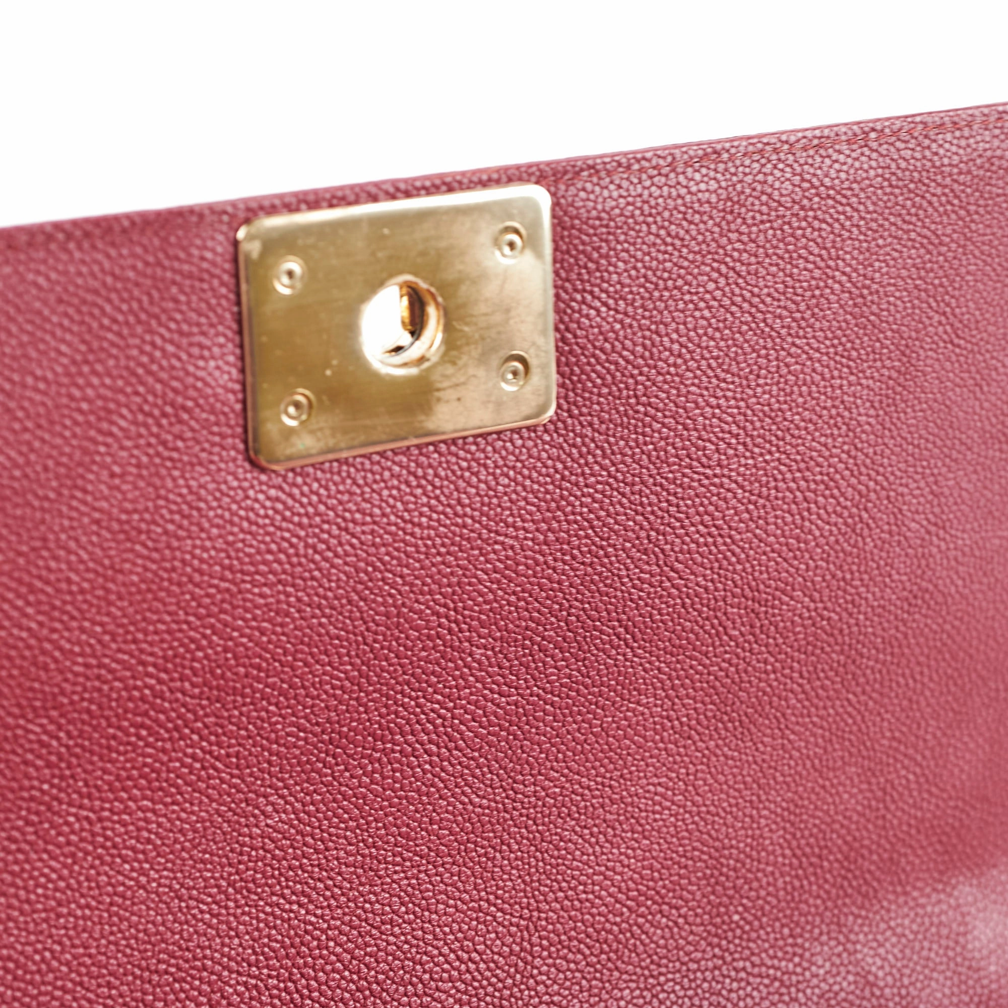 Chanel Caviar Old Medium Boy Bag Burgundy