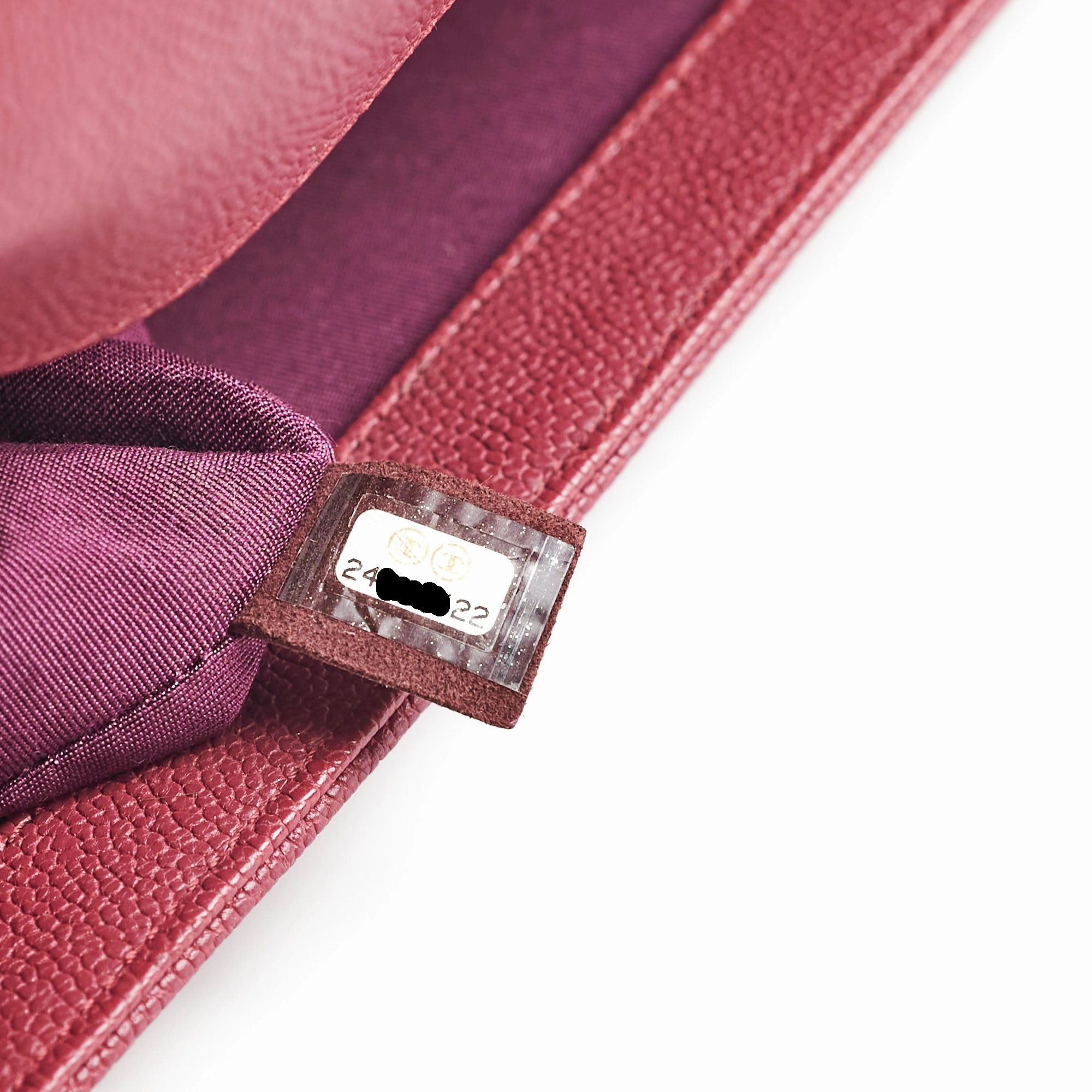 Chanel Caviar Old Medium Boy Bag Burgundy