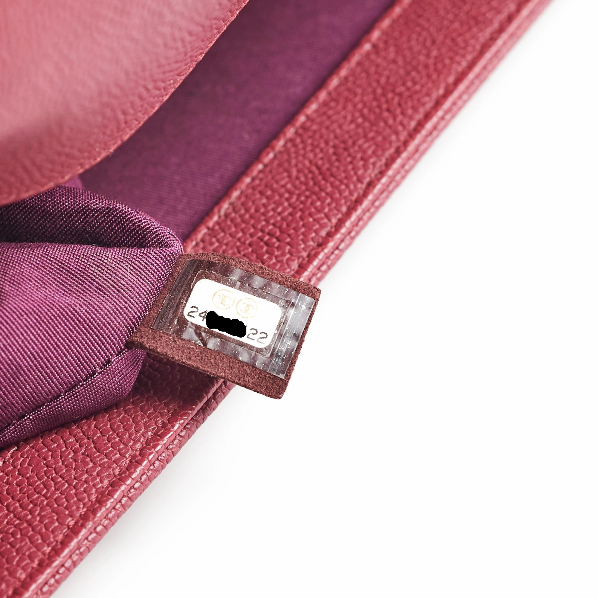 Chanel Caviar Old Medium Boy Bag Burgundy