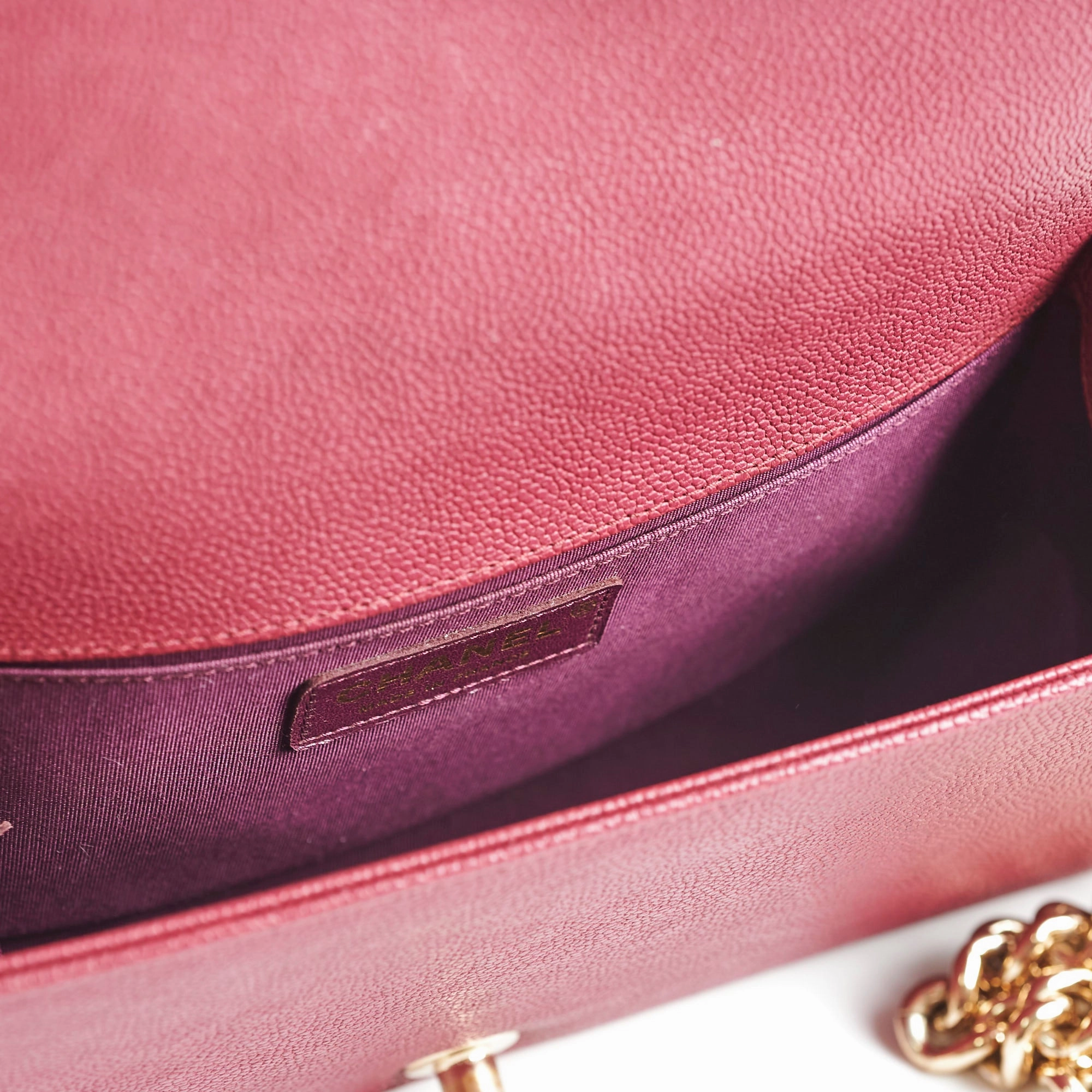 Chanel Caviar Old Medium Boy Bag Burgundy